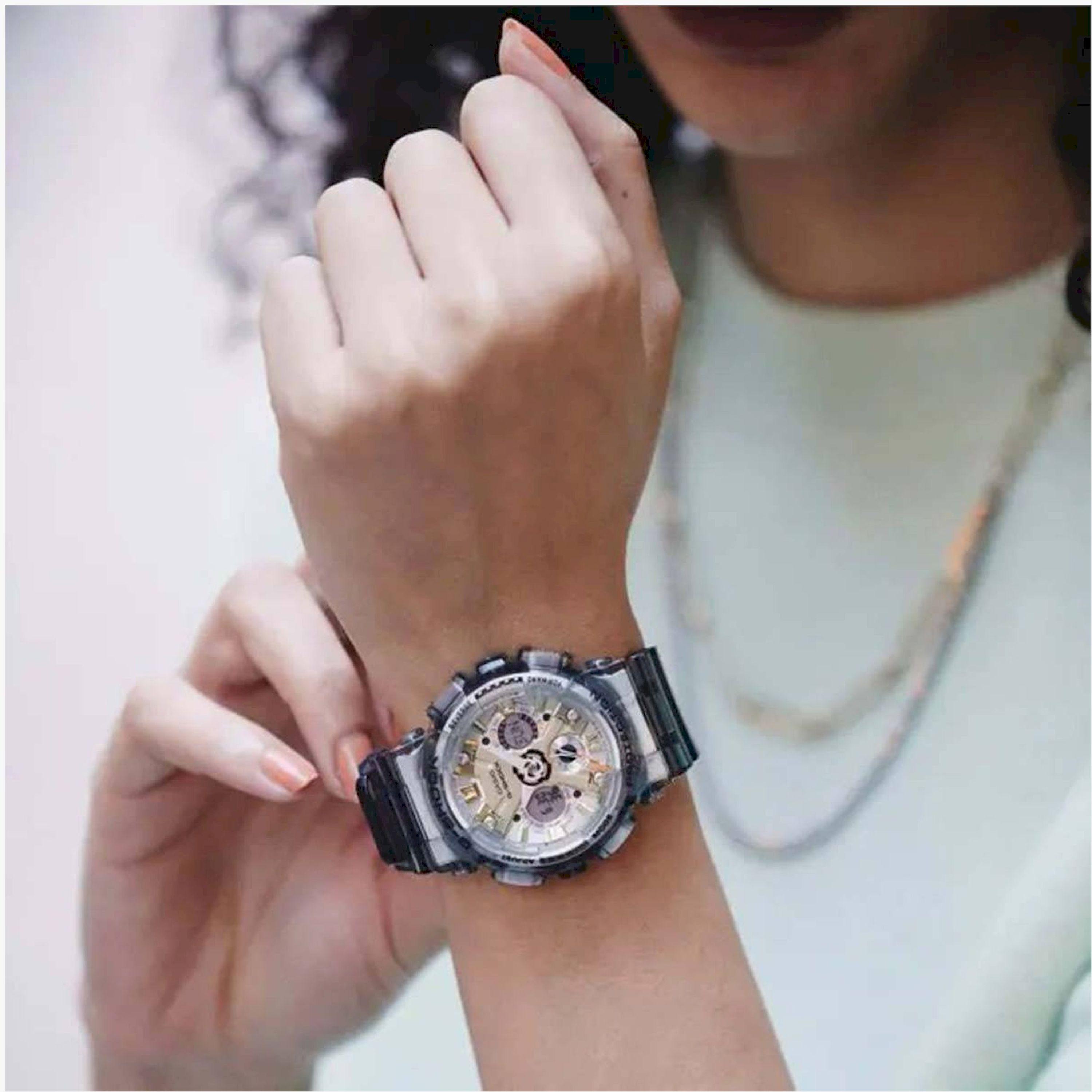 ساعة جي شوك نسائية بحزام من الراتنج الرمادي بتناظر رقمي - GMA-S120GS-8ADR-men-watchesandjewellery-watches-image-4