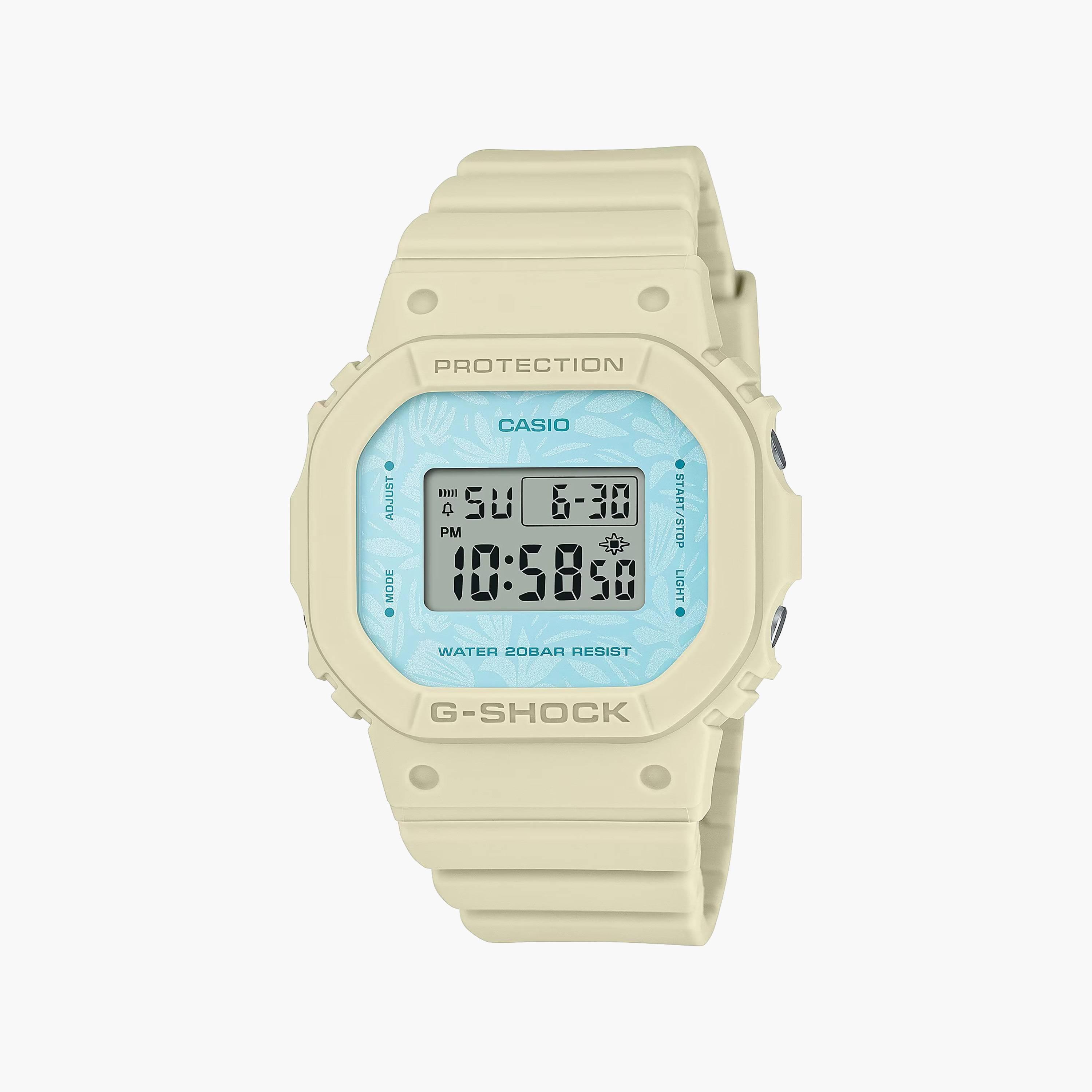 ساعة G-SHOCK للجنسين بحزام سيليكون رقمي بيج | جي إم دي-S5600NC-9 دي آر-men-watchesandjewellery-watches-image-1