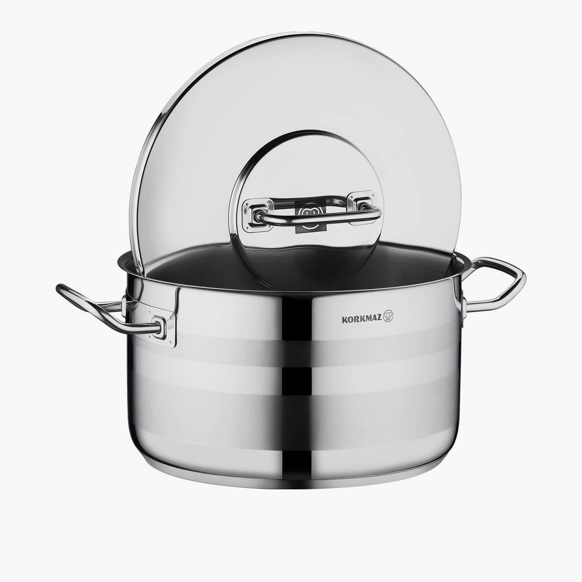 Korkmaz Astra2 Stainless Steel Induction Base Casserole - 9.5 L