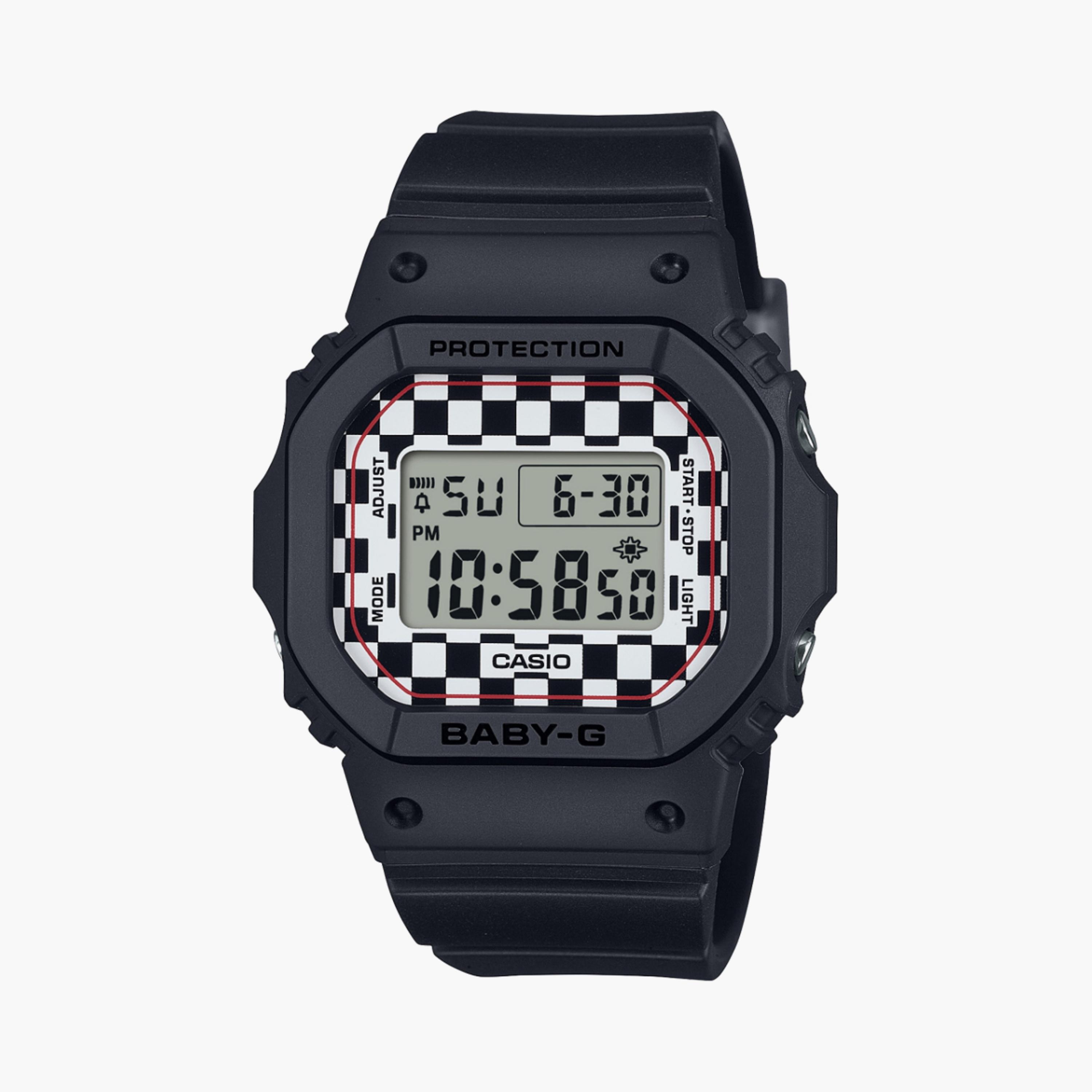 كاسيو بيبي-جي ساعة نسائية 38 مم سوداء رقمية بسوار سيليكون | BGD-565GS-1DR-women-watchesandjewellery-watches-image-1