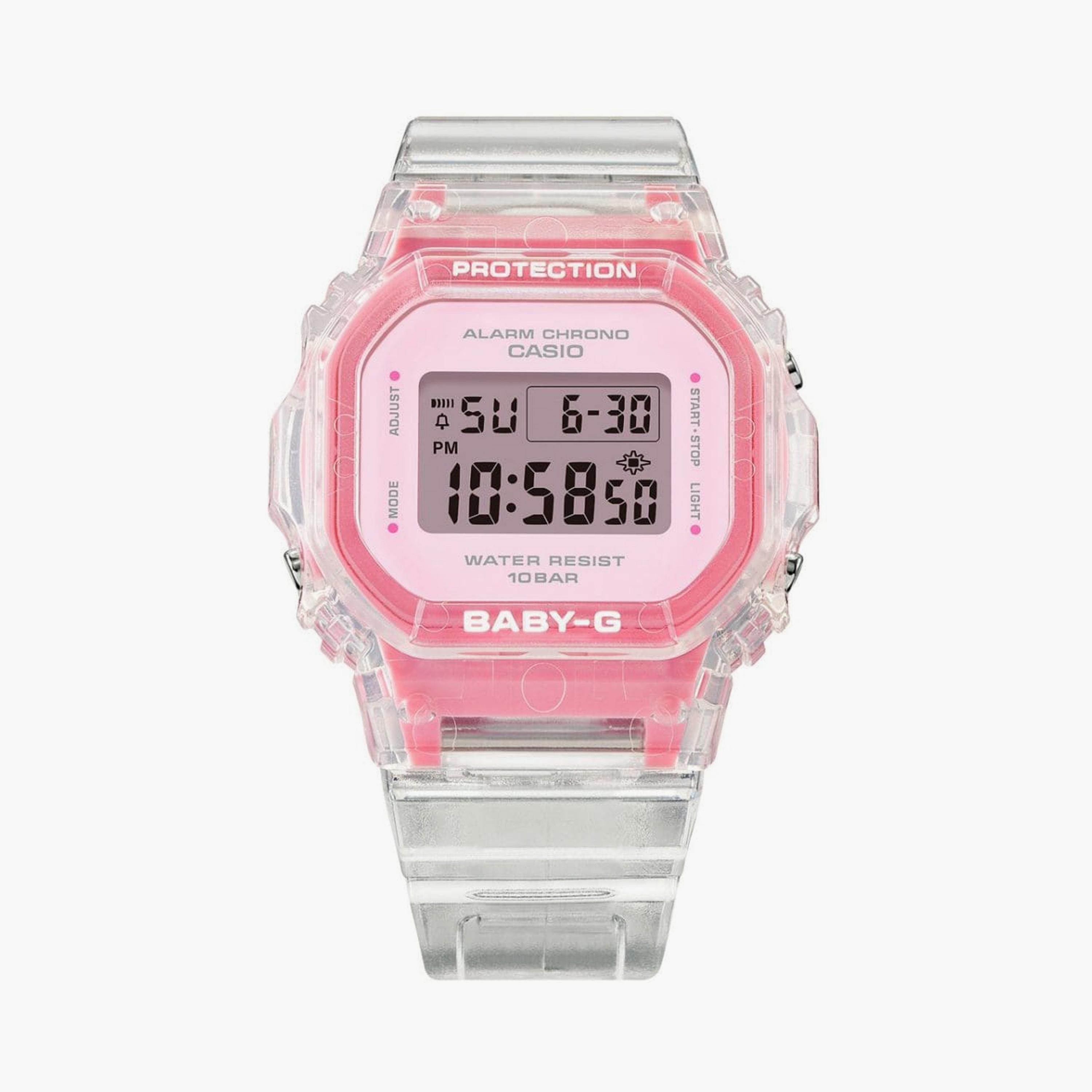كاسيو بيبي-جي ساعة نسائية 38 مم شفافة رقمية بسوار سيليكون | BGD-565SJ-7DR-women-watchesandjewellery-watches-image-1