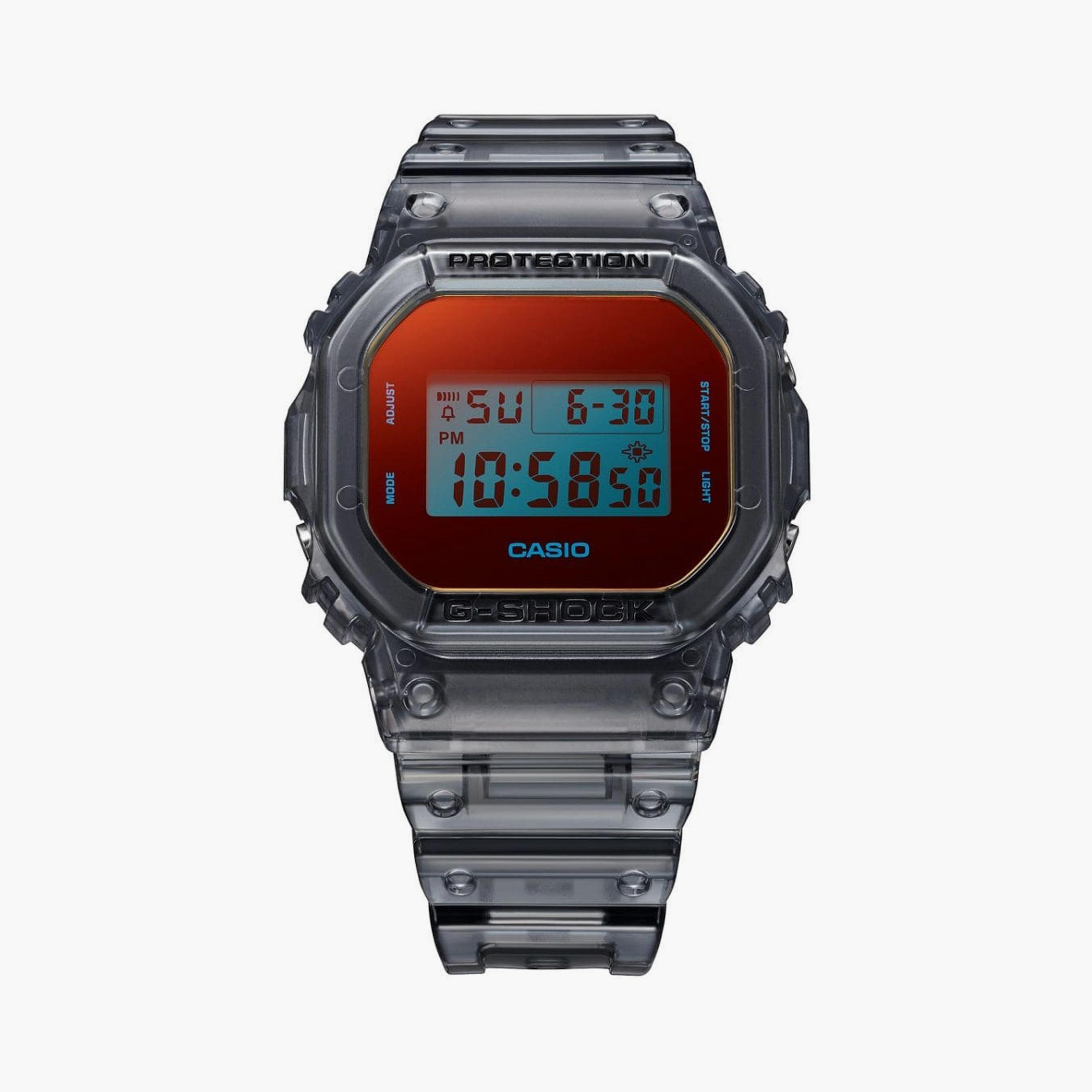 كاسيو جي-شوك ساعة رجالية 43 مم رمادية رقمية بسوار سيليكون | DW-5600TLS-8DR-men-watchesandjewellery-watches-image-1