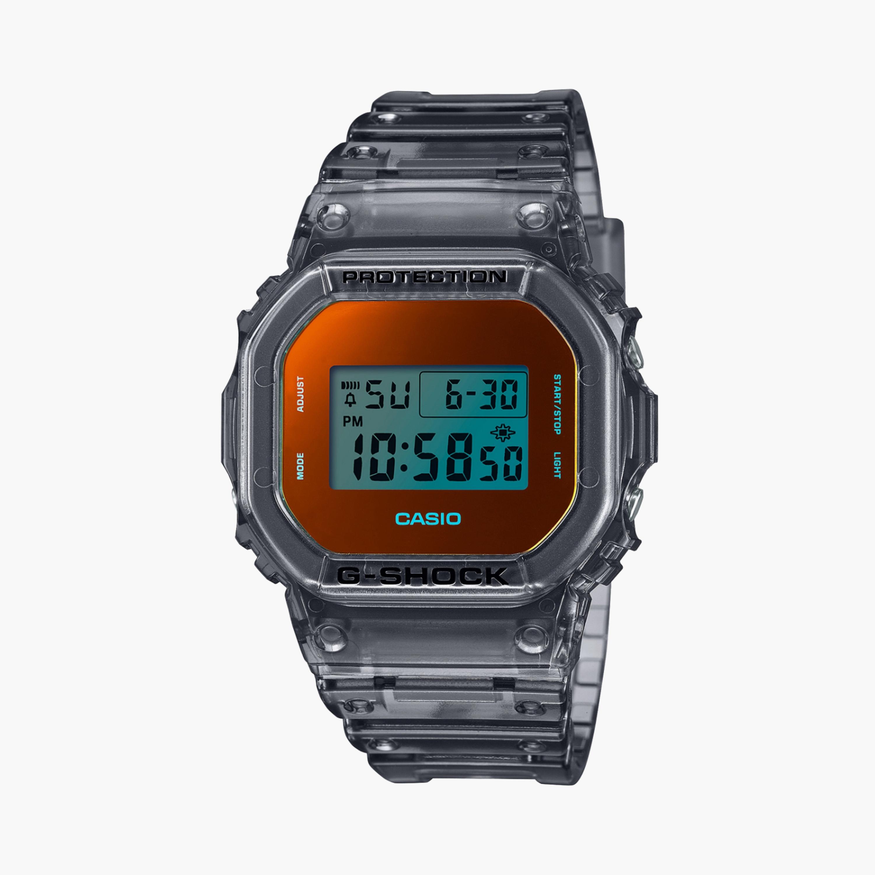كاسيو جي-شوك ساعة رجالية 43 مم رمادية رقمية بسوار سيليكون | DW-5600TLS-8DR-men-watchesandjewellery-watches-image-2