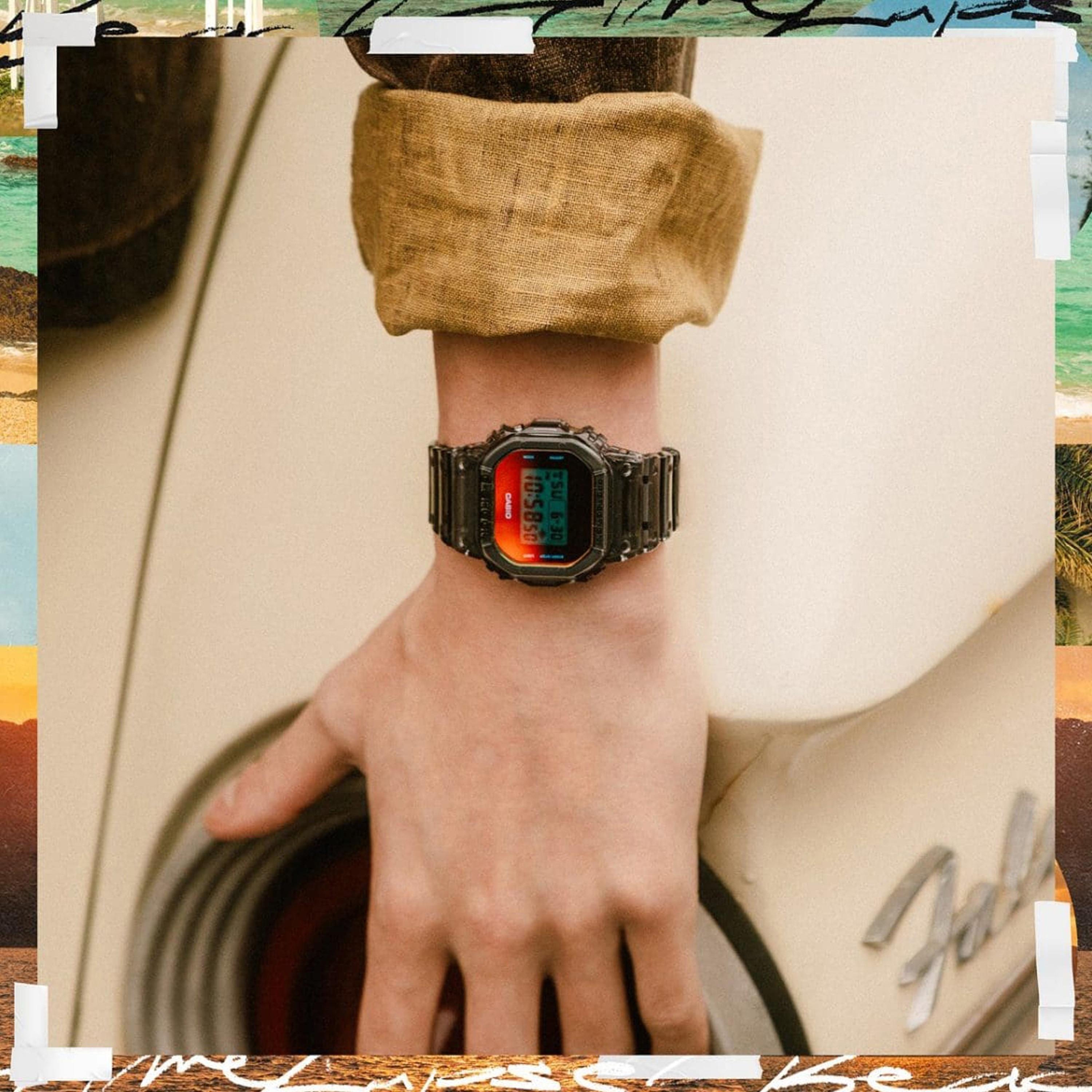 كاسيو جي-شوك ساعة رجالية 43 مم رمادية رقمية بسوار سيليكون | DW-5600TLS-8DR-men-watchesandjewellery-watches-image-5