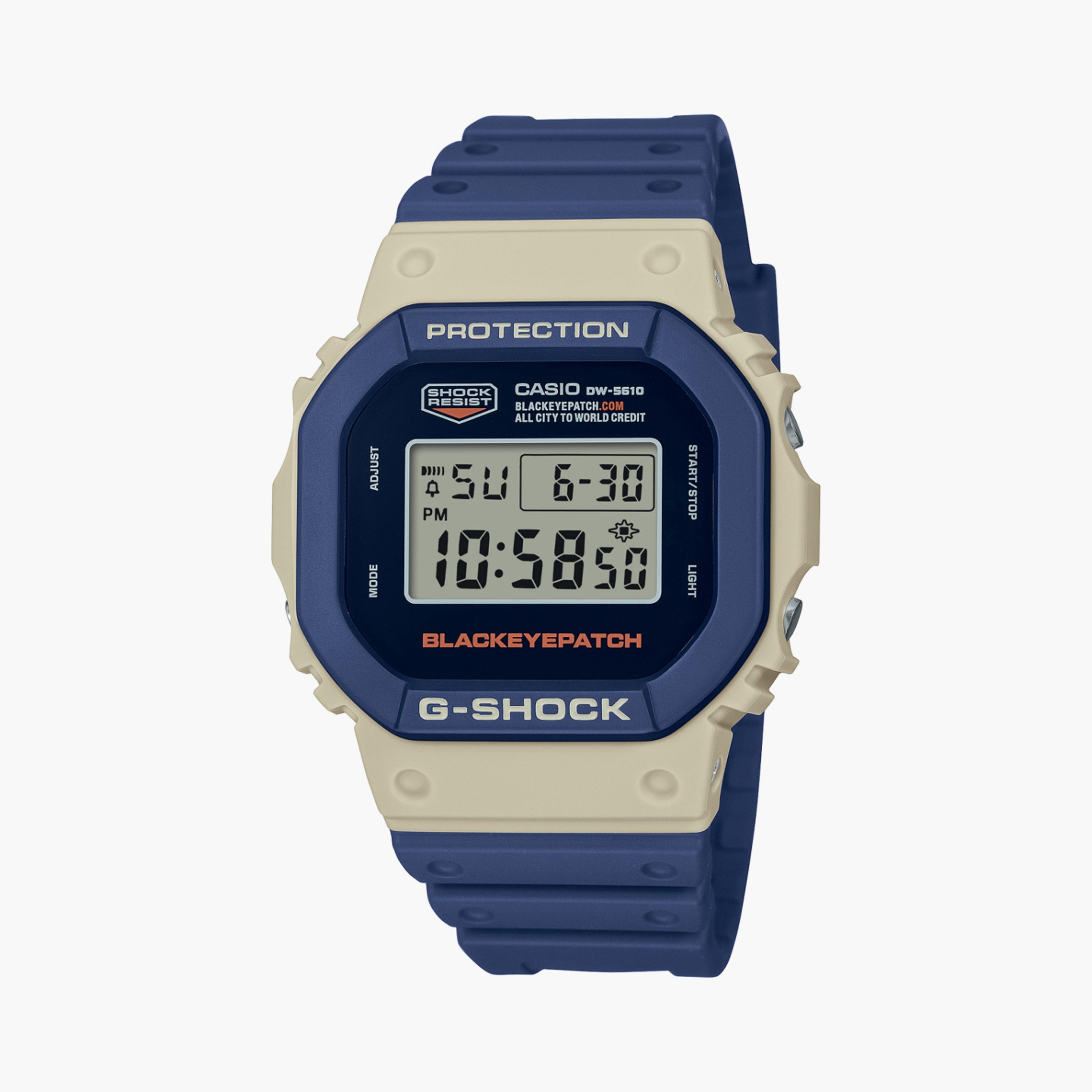 كاسيو جي-شوك ساعة رجالية 44 مم زرقاء رقمية بسوار سيليكون | DW-5610BEP-2DR-men-watchesandjewellery-watches-image-1