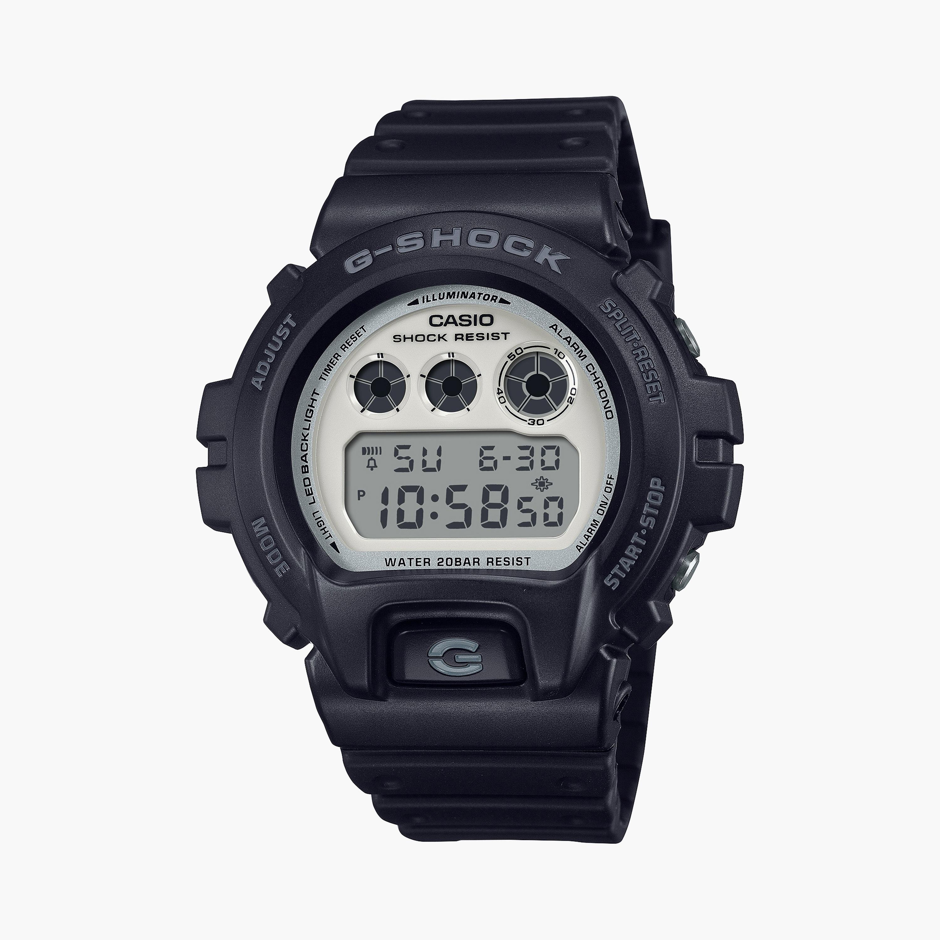 كاسيو جي-شوك ساعة رجالية 50 مم سوداء رقمية بسوار سيليكون | DW-6900WD-1DR-men-watchesandjewellery-watches-image-1