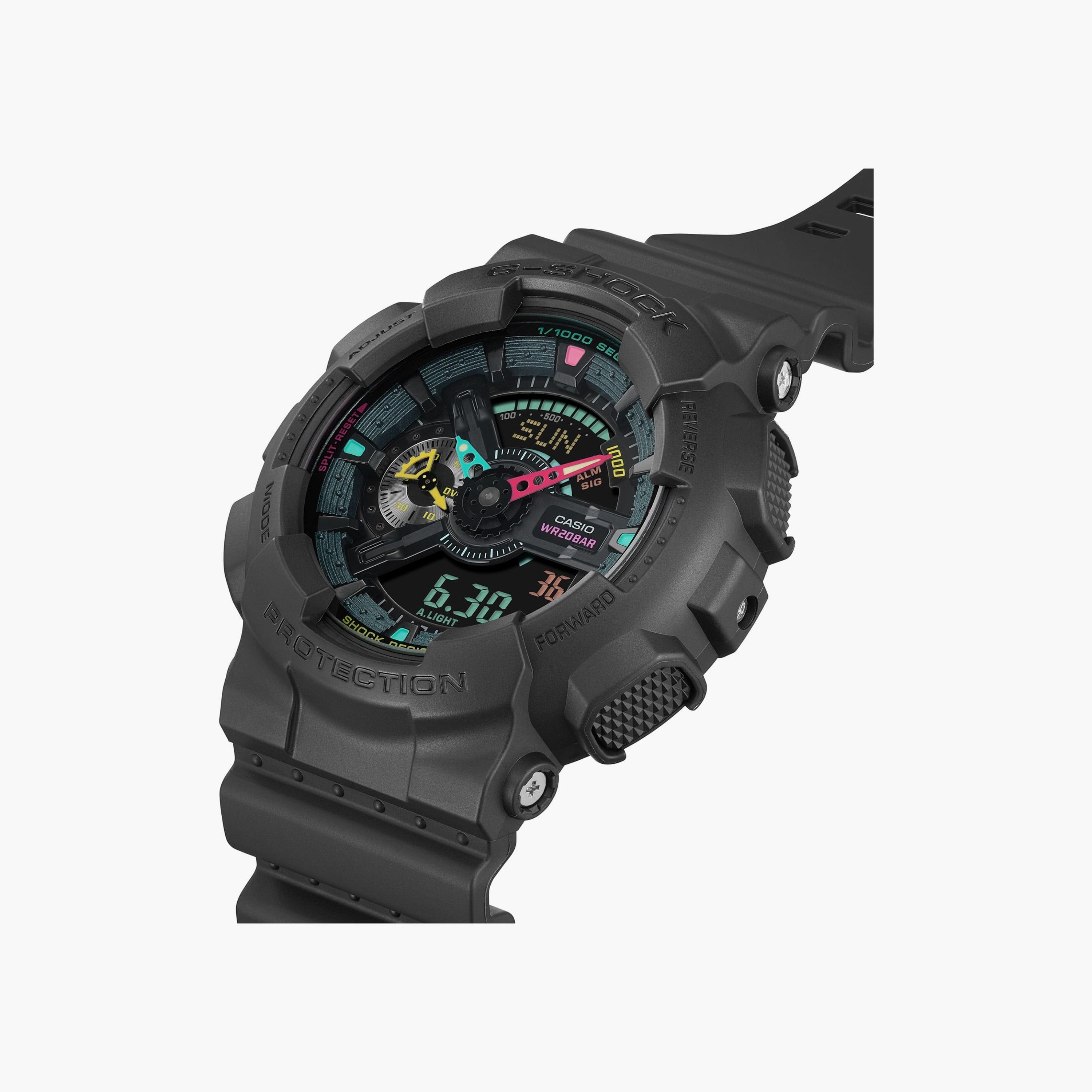 كاسيو جي-شوك ساعة رجالية 51 مم سوداء بعقارب ورقمية بسوار سيليكون | GA-110MF-1ADR-men-watchesandjewellery-watches-image-2