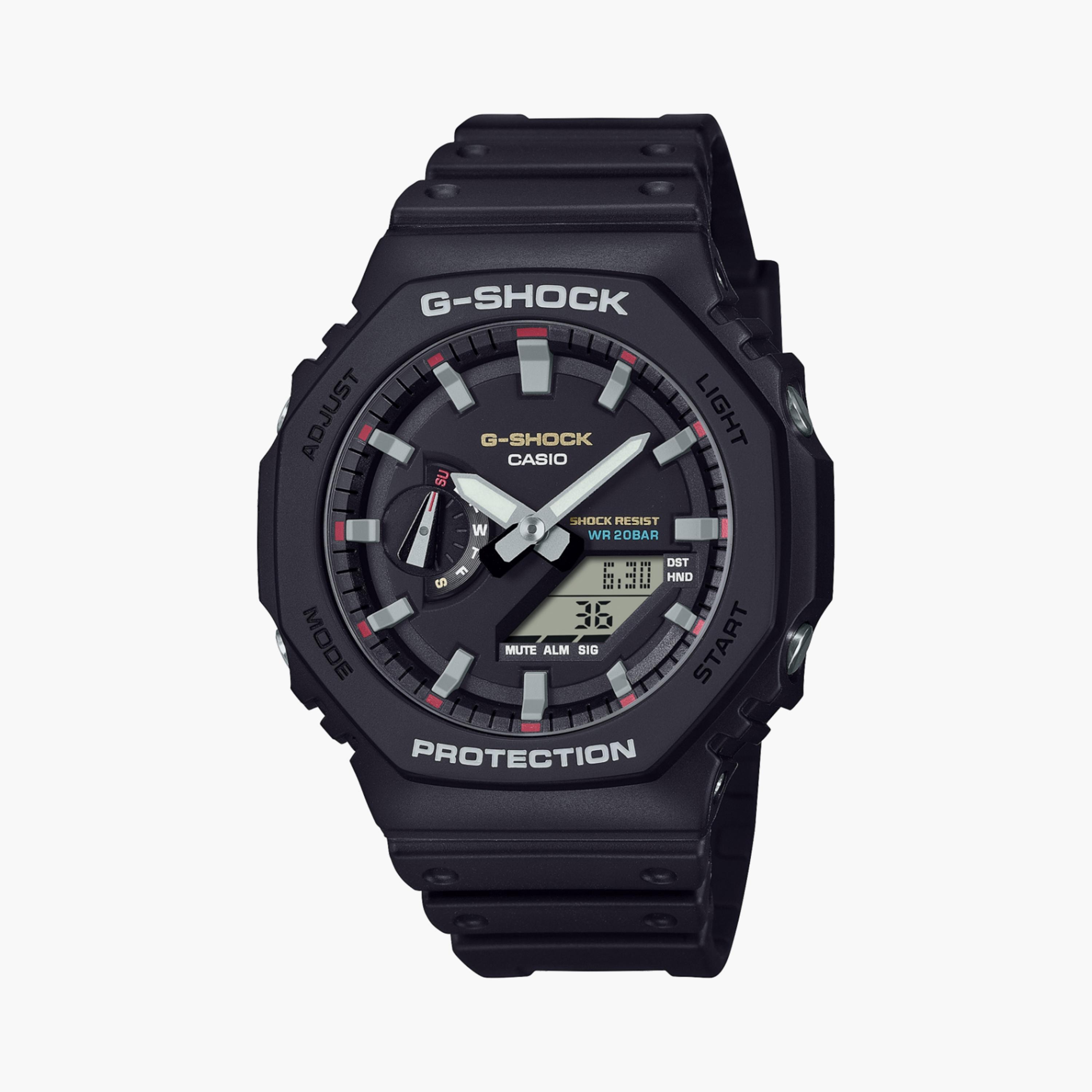 Casio G-SHOCK Men's 45 MM Black Analog-Digital Silicone Watch | GA-2100RL-1ADR-men-watchesandjewellery-watches-image-1