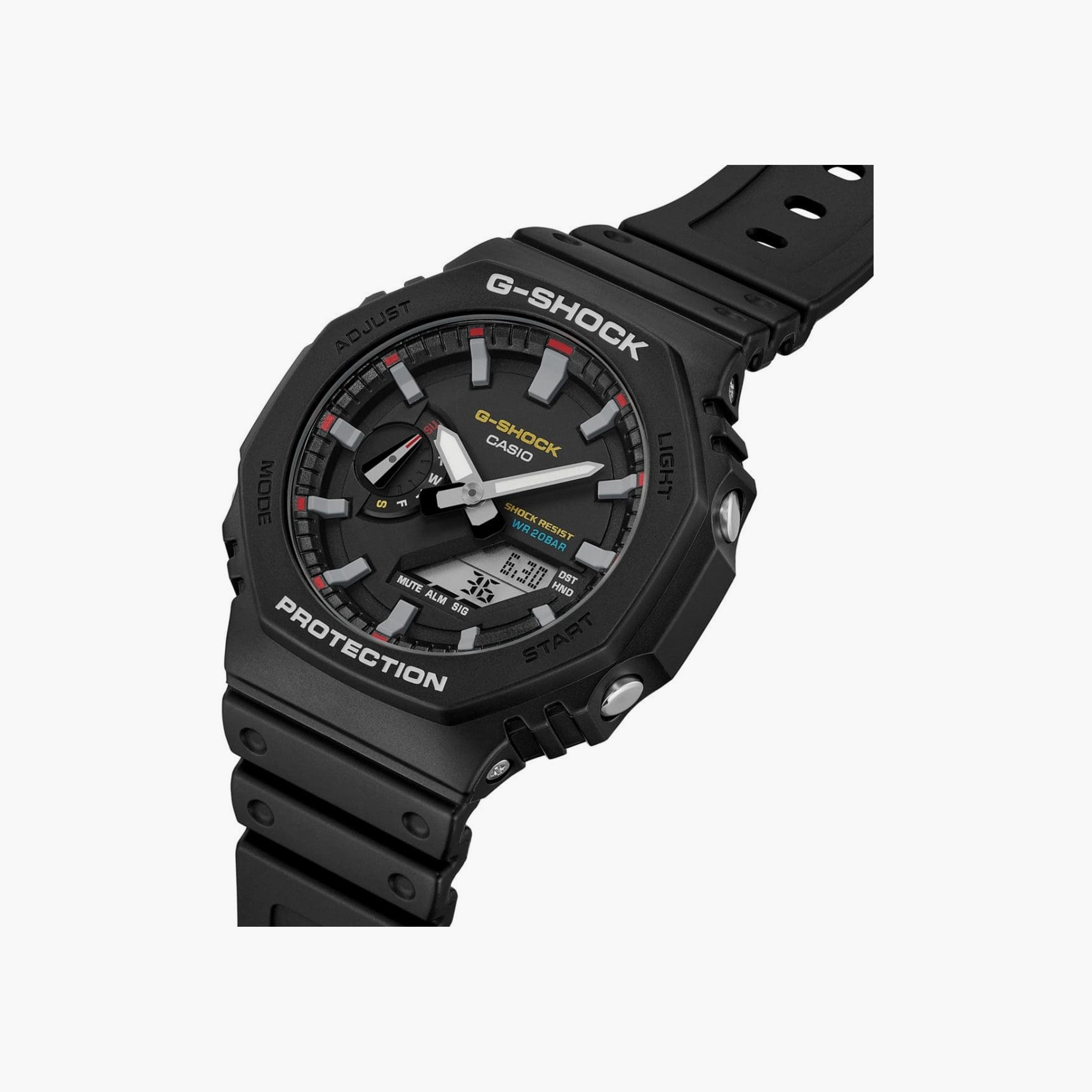 Casio G-SHOCK Men's 45 MM Black Analog-Digital Silicone Watch | GA-2100RL-1ADR-men-watchesandjewellery-watches-image-2