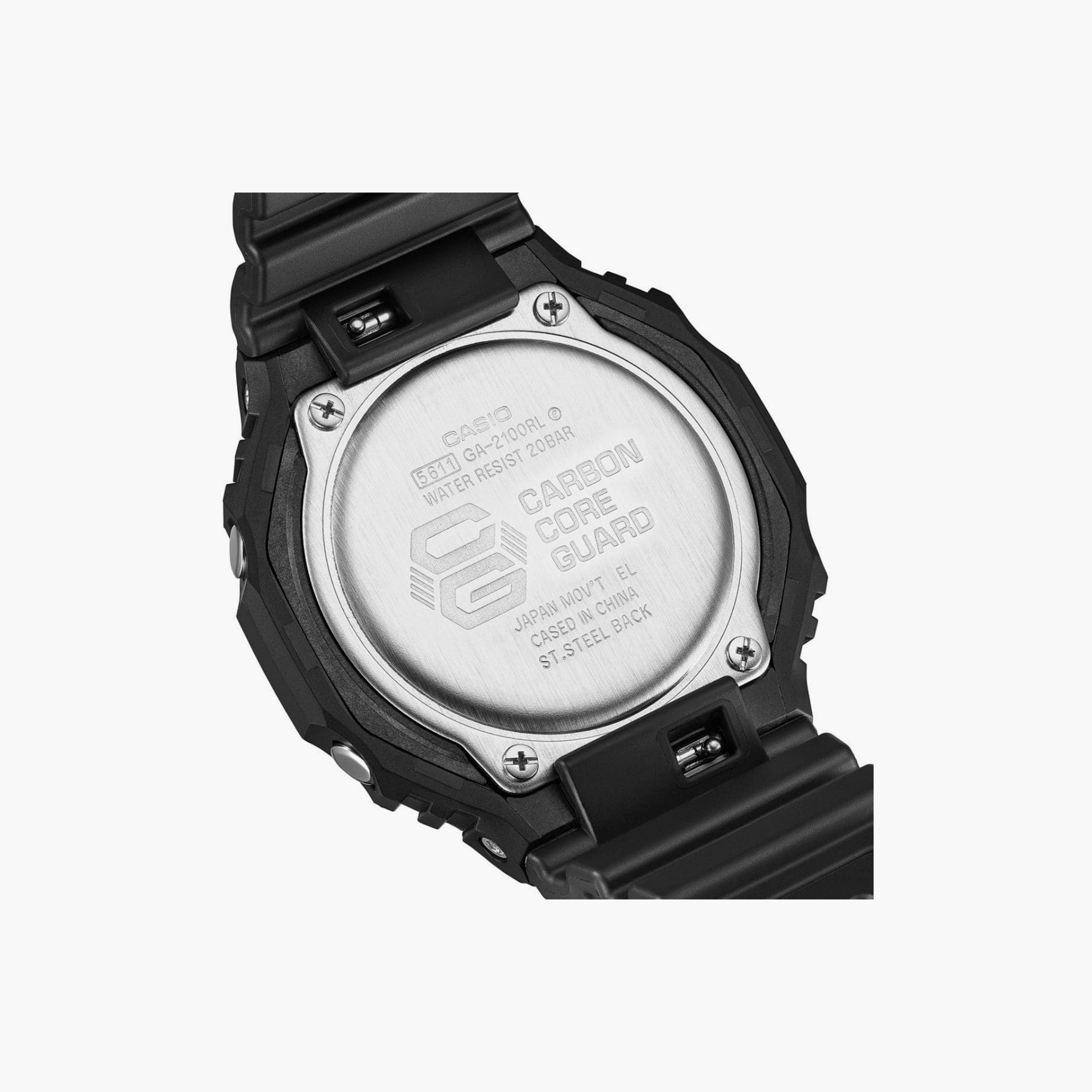 Casio G-SHOCK Men's 45 MM Black Analog-Digital Silicone Watch | GA-2100RL-1ADR-men-watchesandjewellery-watches-image-4
