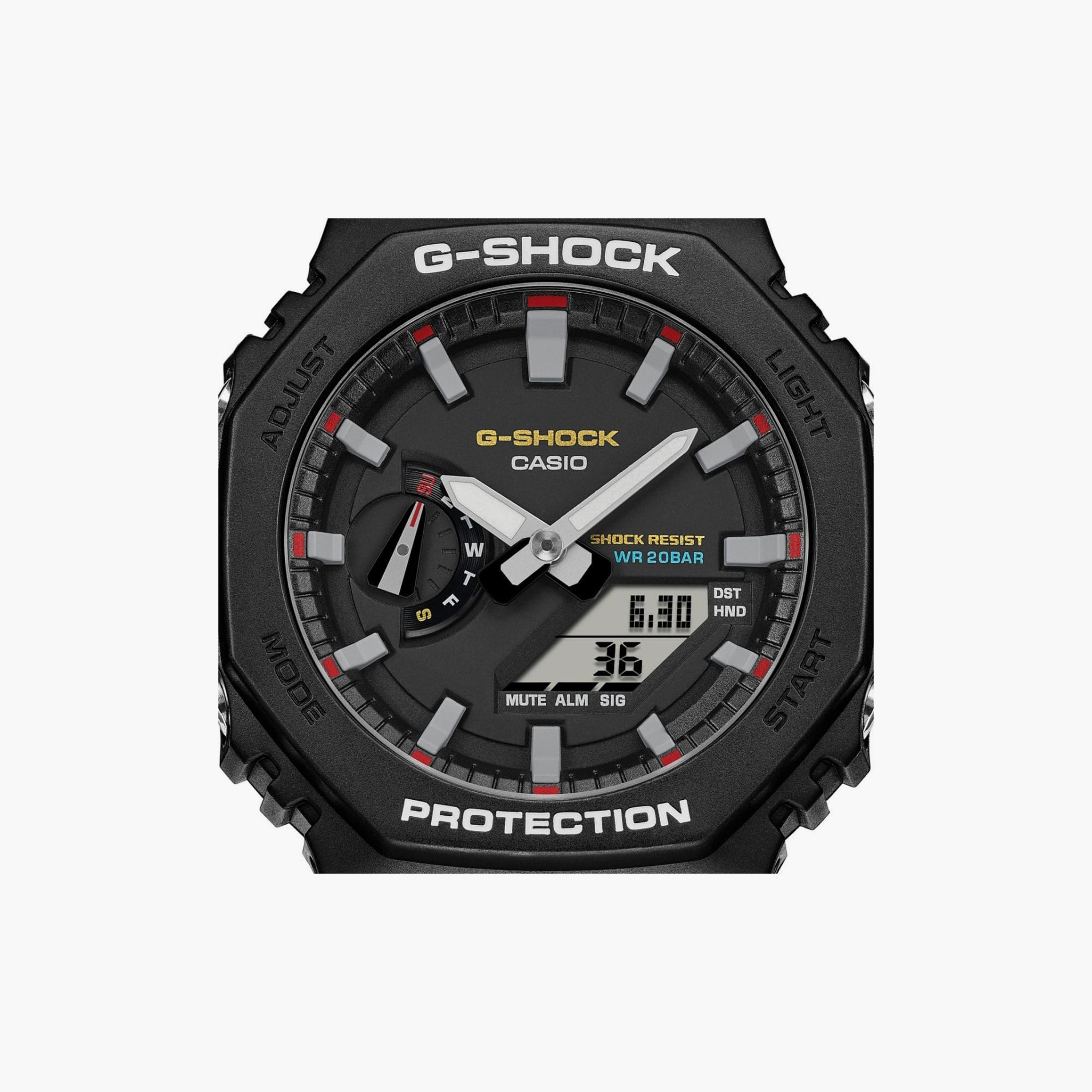 Casio G-SHOCK Men's 45 MM Black Analog-Digital Silicone Watch | GA-2100RL-1ADR-men-watchesandjewellery-watches-image-5