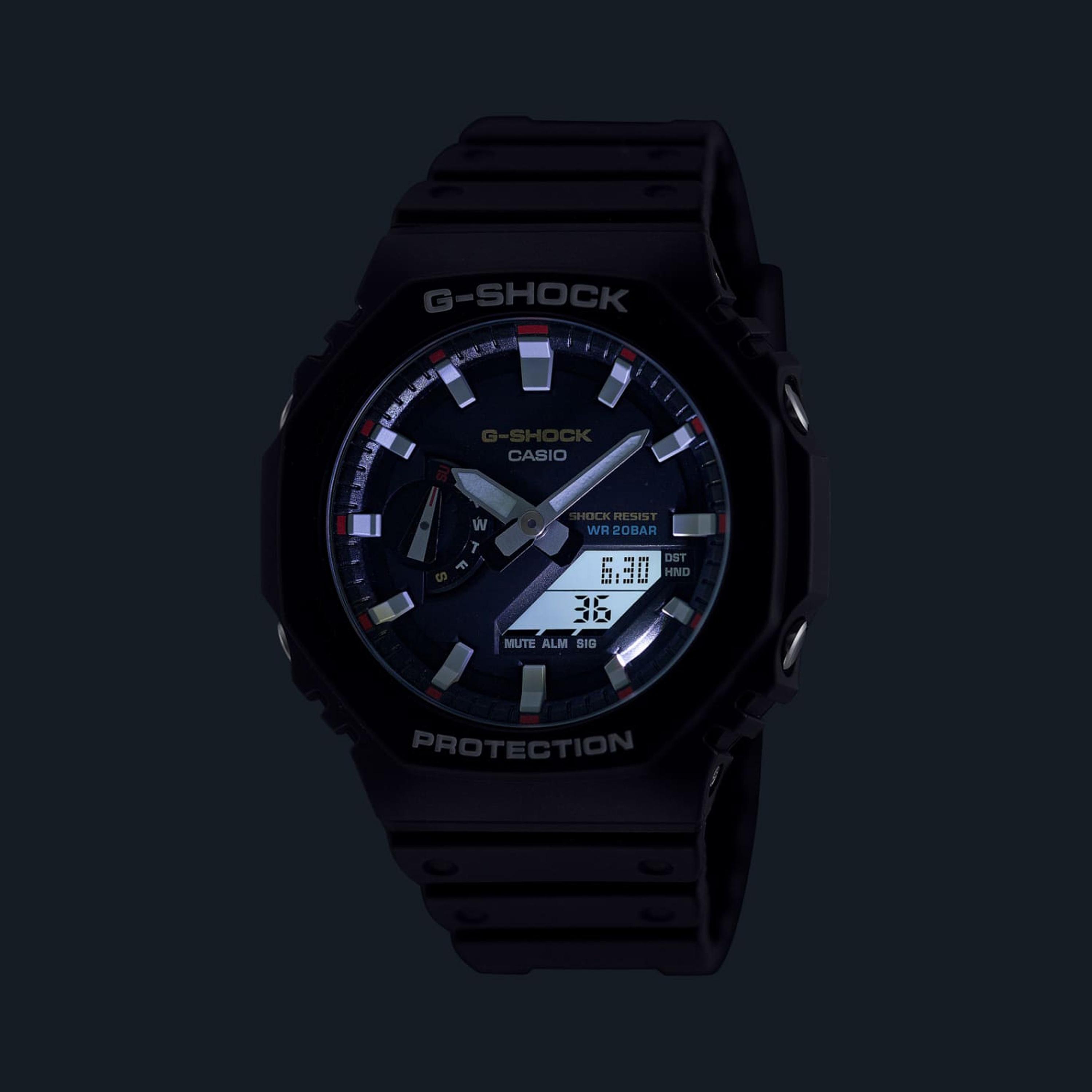 Casio G-SHOCK Men's 45 MM Black Analog-Digital Silicone Watch | GA-2100RL-1ADR-men-watchesandjewellery-watches-image-6