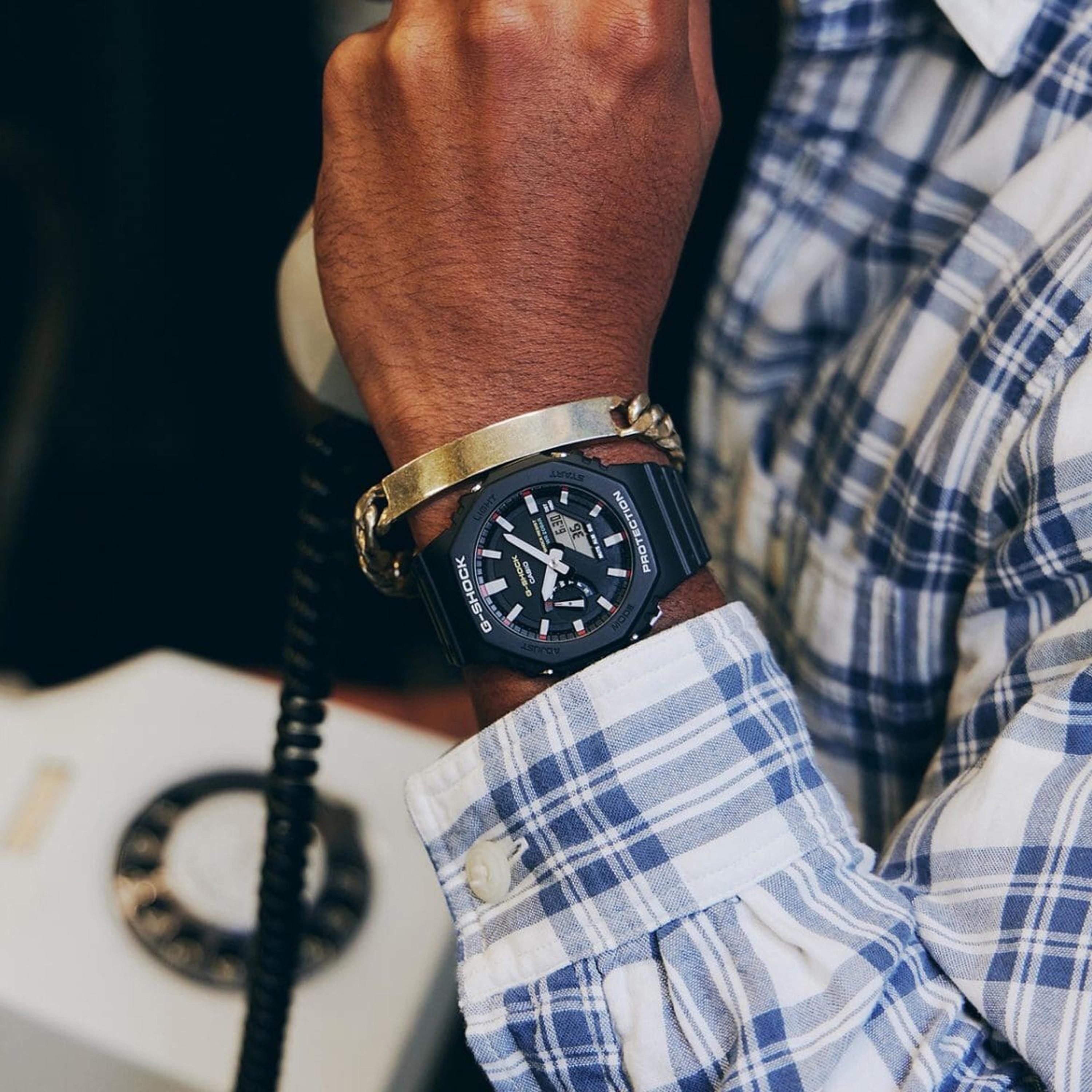 Casio G-SHOCK Men's 45 MM Black Analog-Digital Silicone Watch | GA-2100RL-1ADR-men-watchesandjewellery-watches-image-7