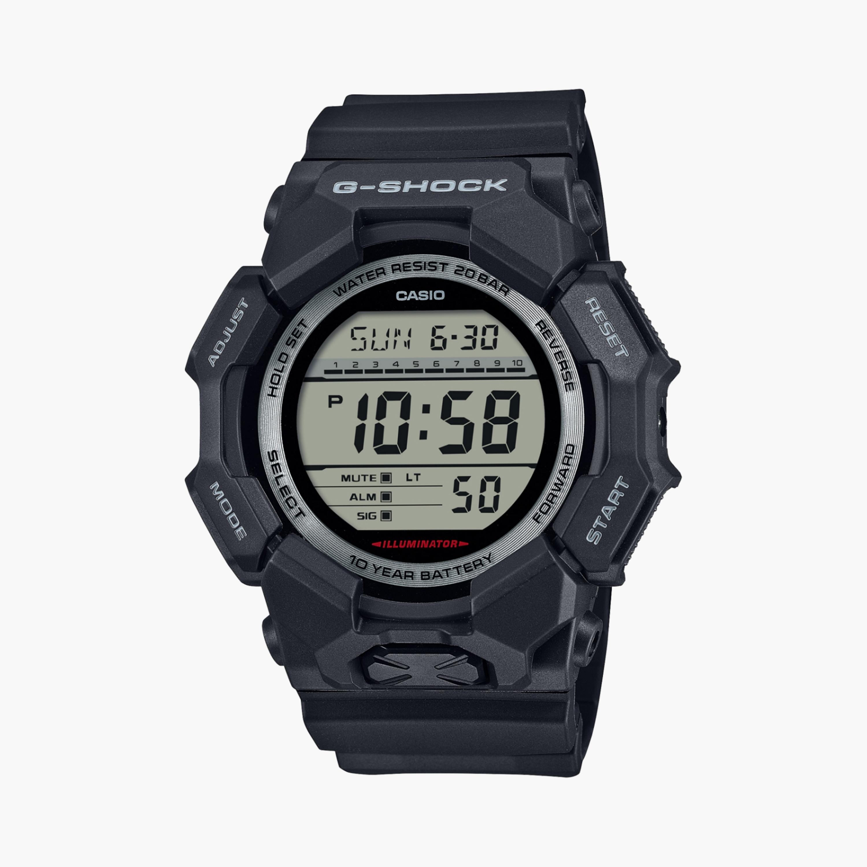 كاسيو جي-شوك ساعة رجالية 52 مم سوداء رقمية بسوار سيليكون | GD-010-1DR-men-watchesandjewellery-watches-image-1