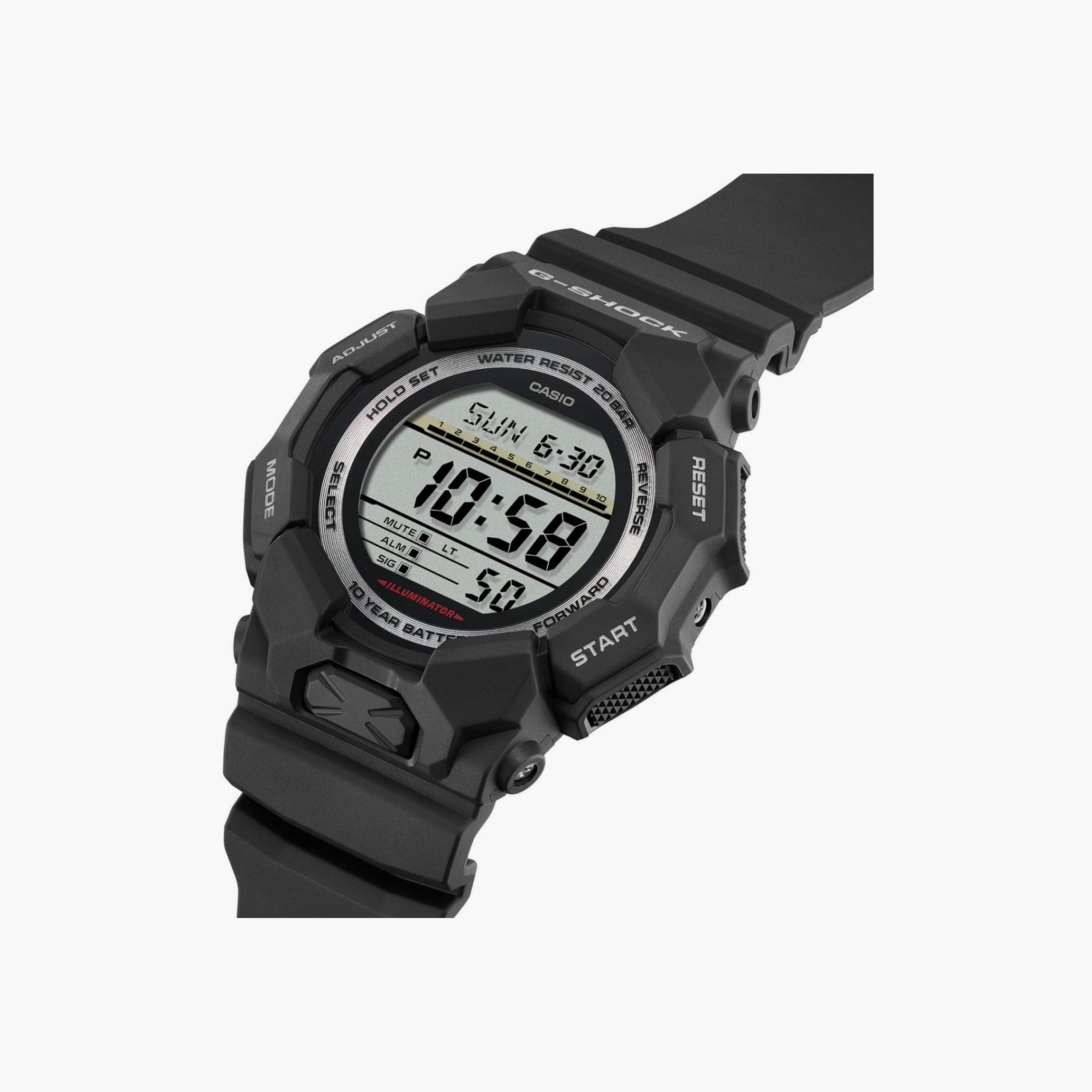 كاسيو جي-شوك ساعة رجالية 52 مم سوداء رقمية بسوار سيليكون | GD-010-1DR-men-watchesandjewellery-watches-image-2