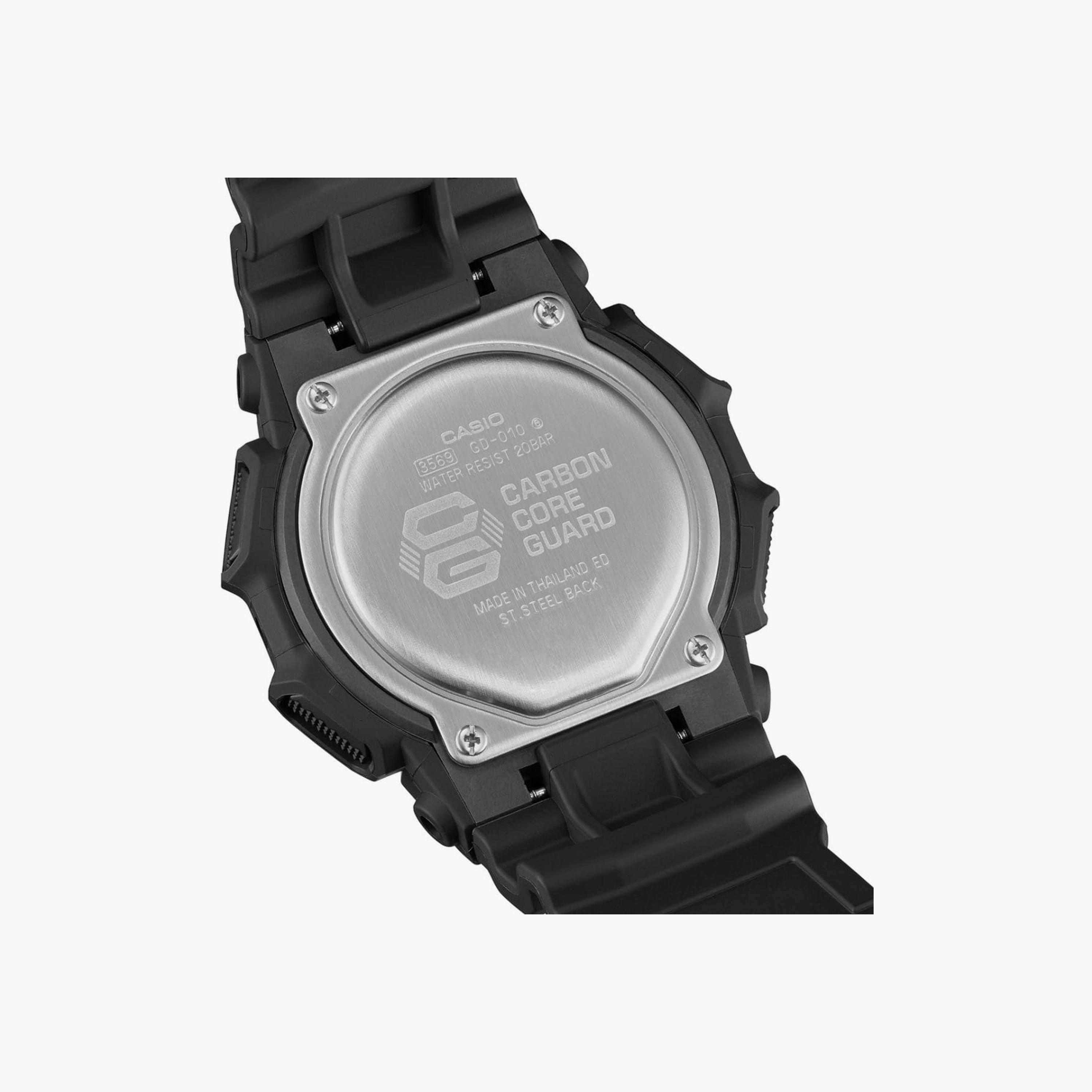 كاسيو جي-شوك ساعة رجالية 52 مم سوداء رقمية بسوار سيليكون | GD-010-1DR-men-watchesandjewellery-watches-image-4