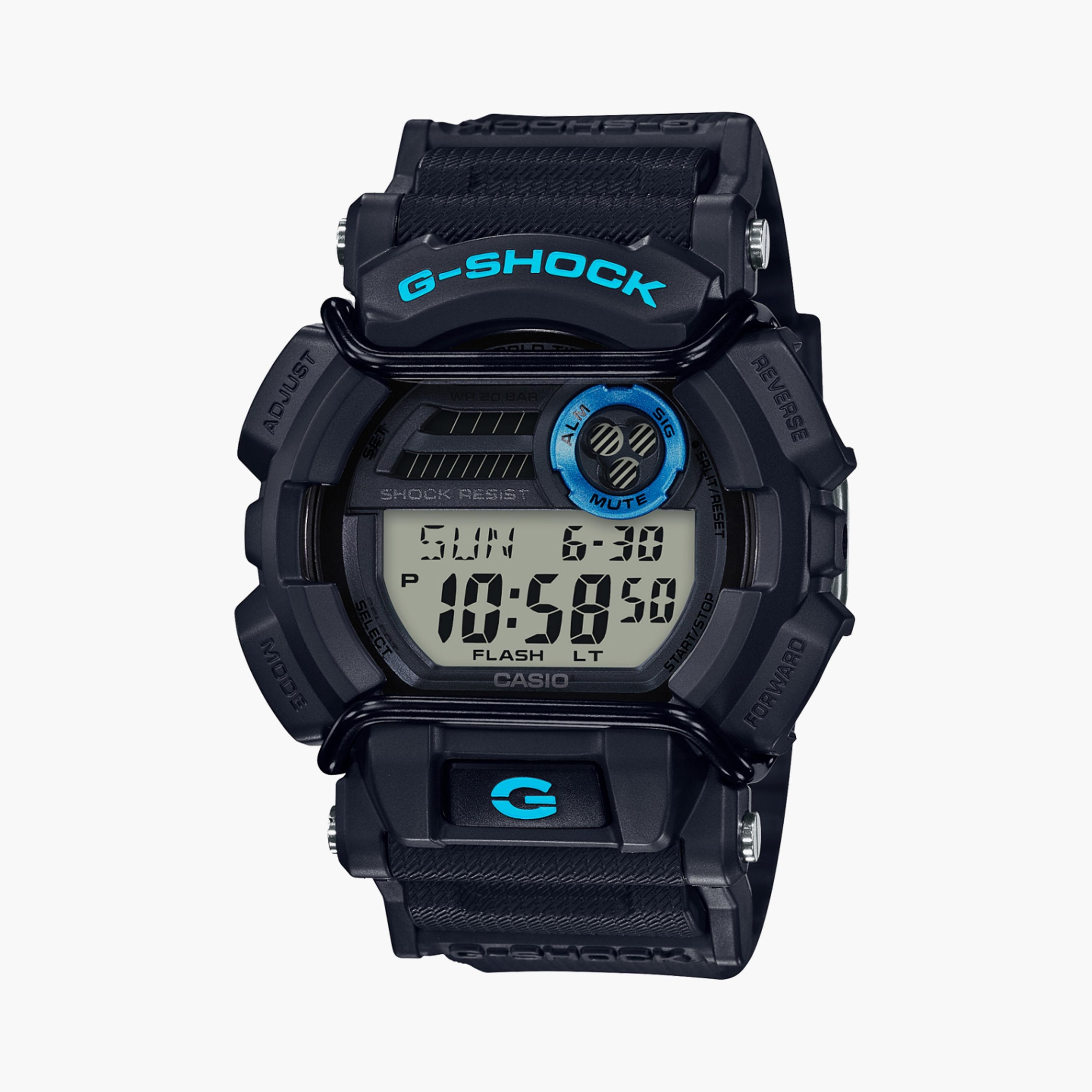 كاسيو جي-شوك ساعة رجالية 50 مم سوداء رقمية بسوار سيليكون | GD-400-1B2DR-men-watchesandjewellery-watches-image-1