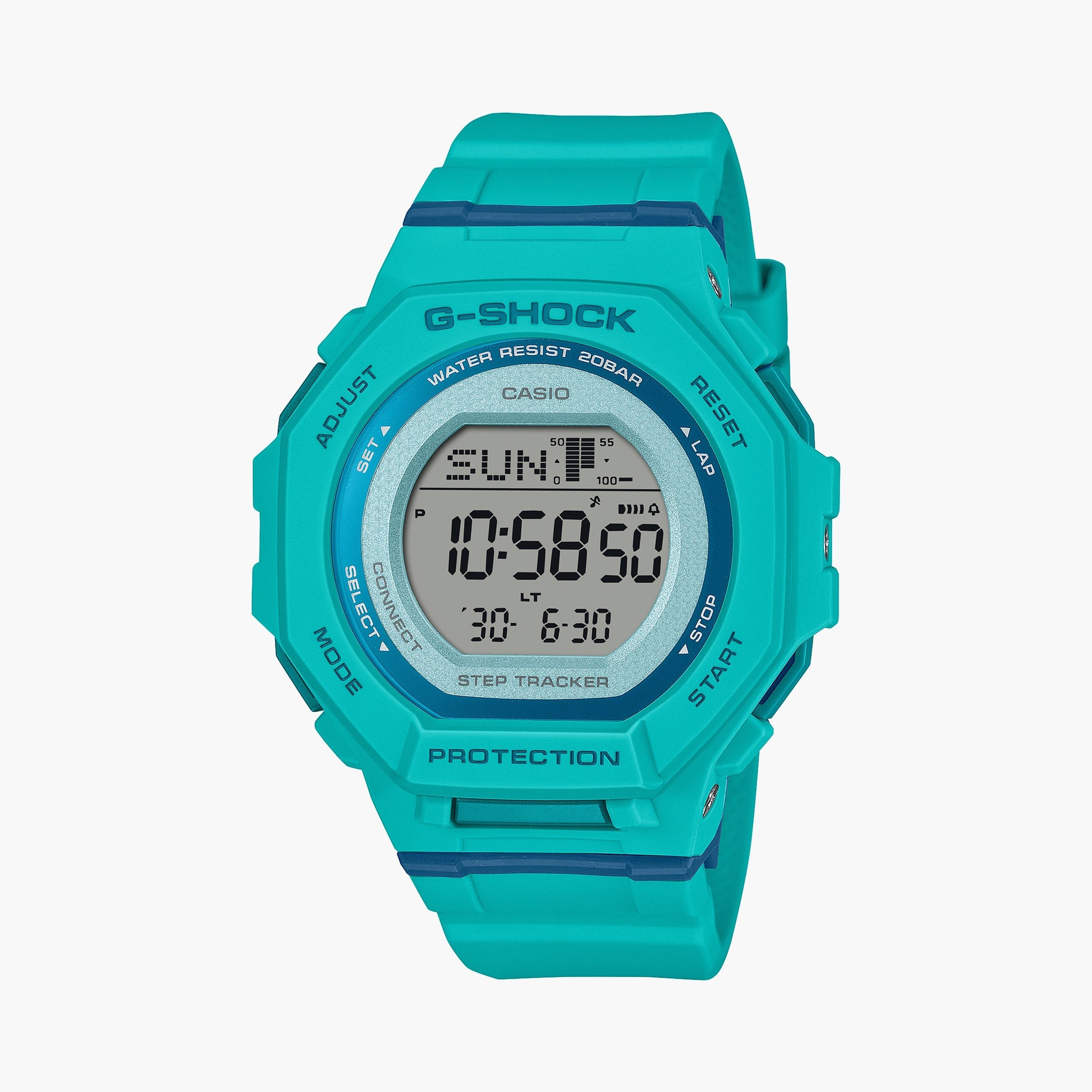 كاسيو جي-شوك ساعة نسائية 44 مم فيروزي رقمية بسوار سيليكون | GMD-B300SC-2DR-women-watchesandjewellery-watches-image-1