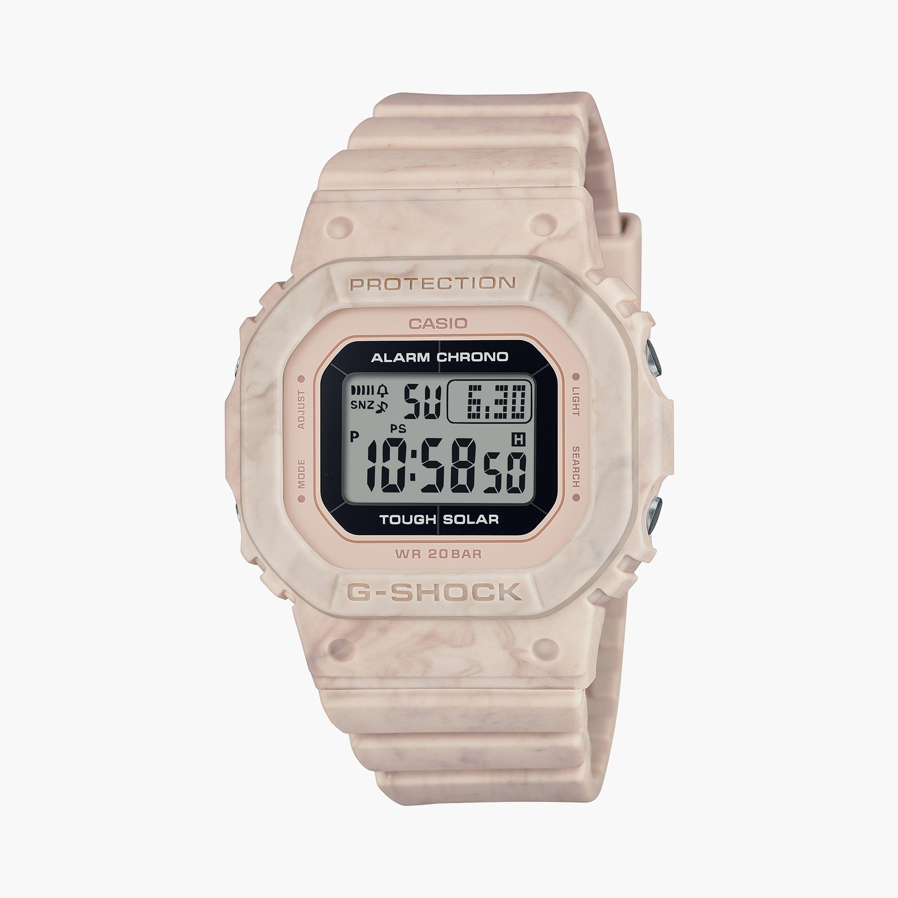 كاسيو جي-شوك ساعة نسائية 41 مم بيج رقمية بسوار سيليكون | GMS-S5600RT-4DR-women-watchesandjewellery-watches-image-2