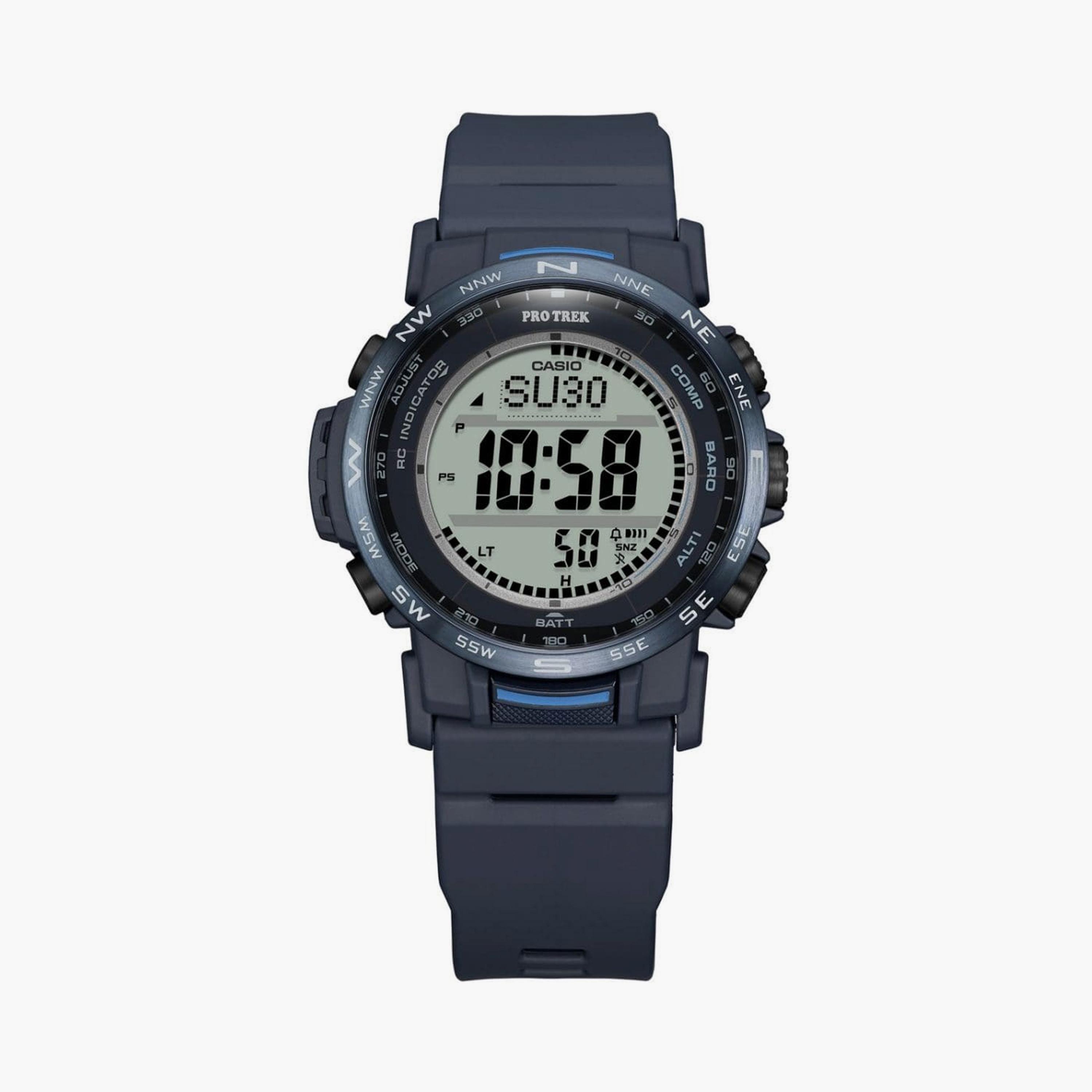 كاسيو ساعة رجالية 45 مم زرقاء رقمية بسوار سيليكون | PRW-35Y-2DR-men-watchesandjewellery-watches-image-1