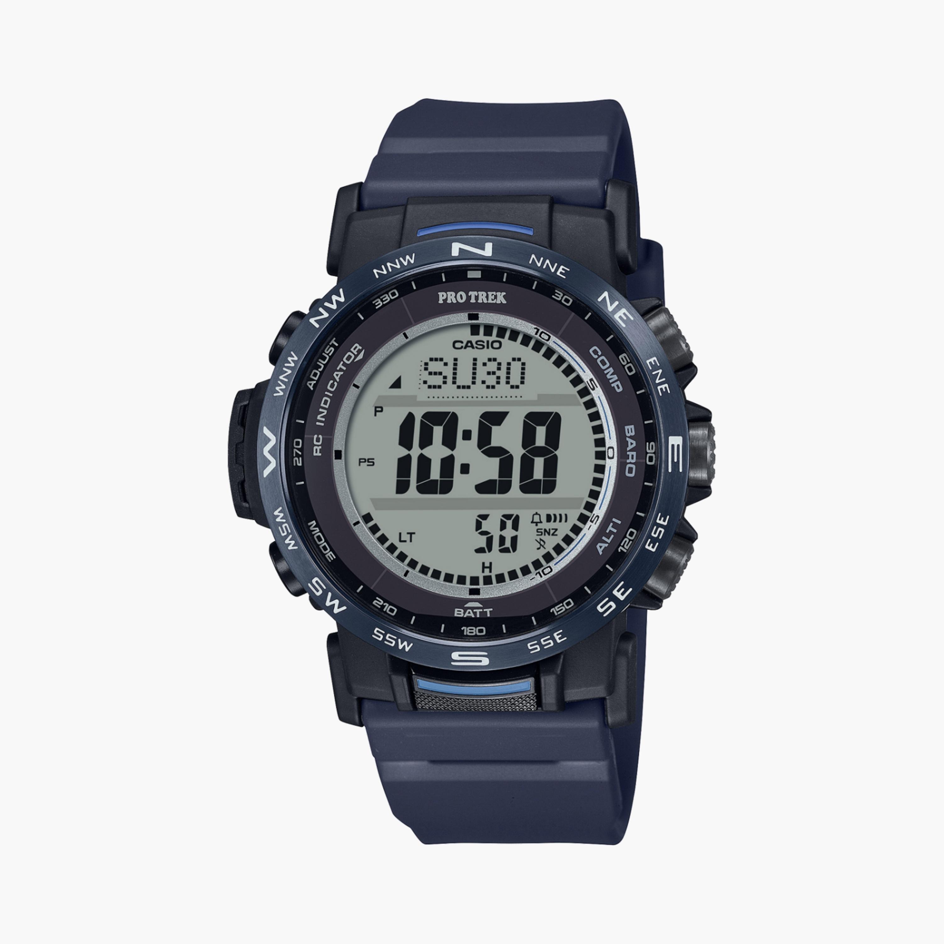 كاسيو ساعة رجالية 45 مم زرقاء رقمية بسوار سيليكون | PRW-35Y-2DR-men-watchesandjewellery-watches-image-2