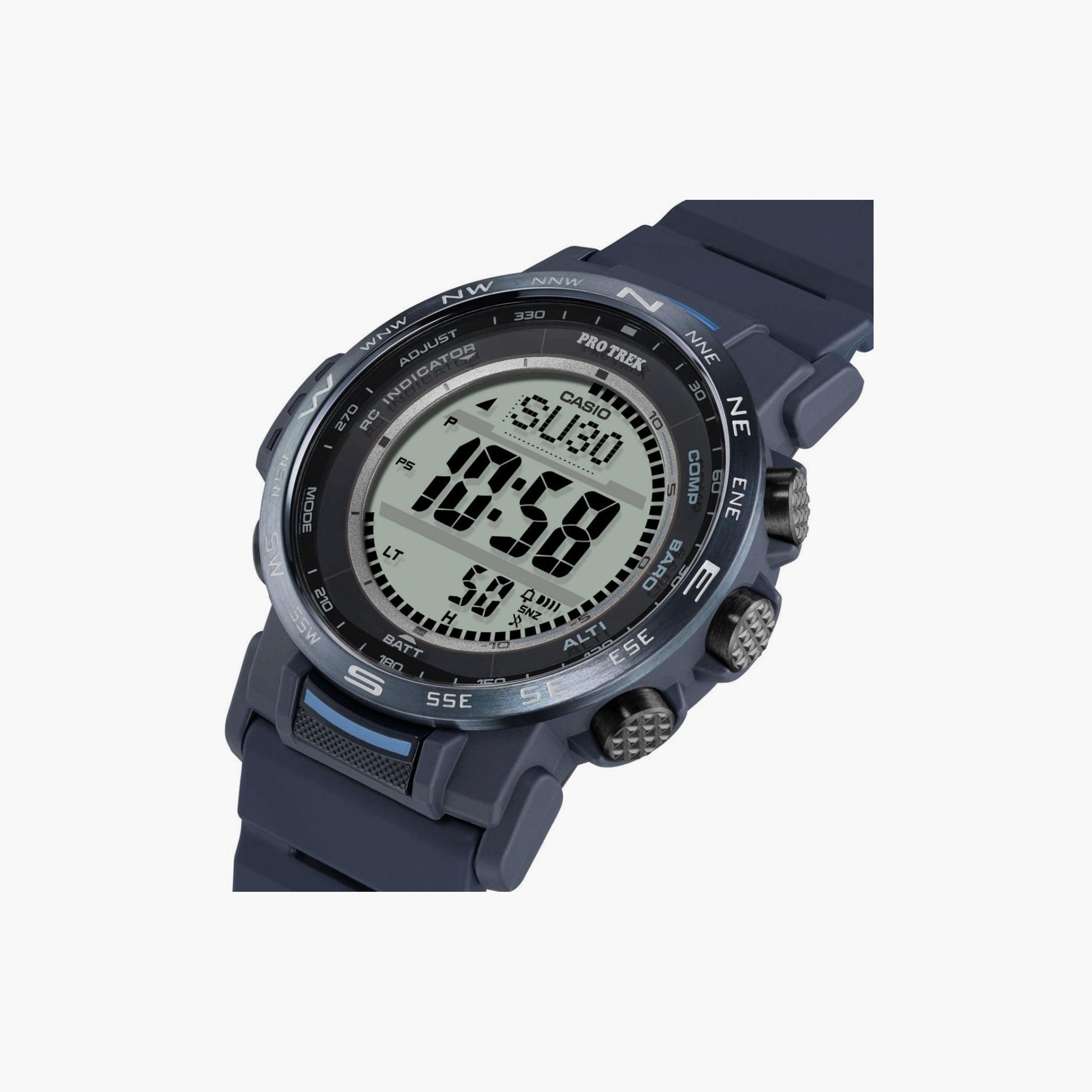 كاسيو ساعة رجالية 45 مم زرقاء رقمية بسوار سيليكون | PRW-35Y-2DR-men-watchesandjewellery-watches-image-3