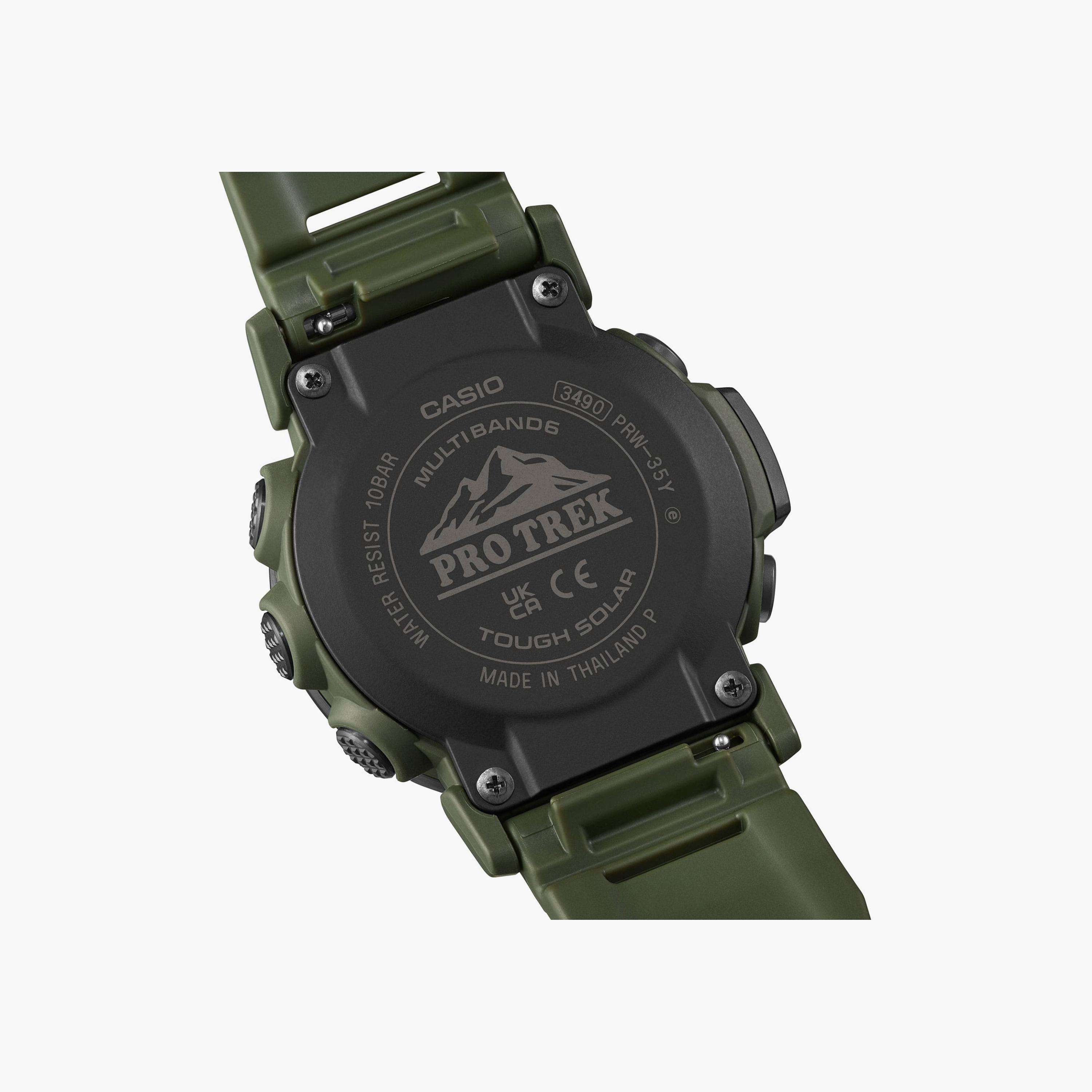كاسيو ساعة رجالية 45 مم خضراء رقمية بسوار سيليكون | PRW-35Y-3BDR-men-watchesandjewellery-watches-image-4