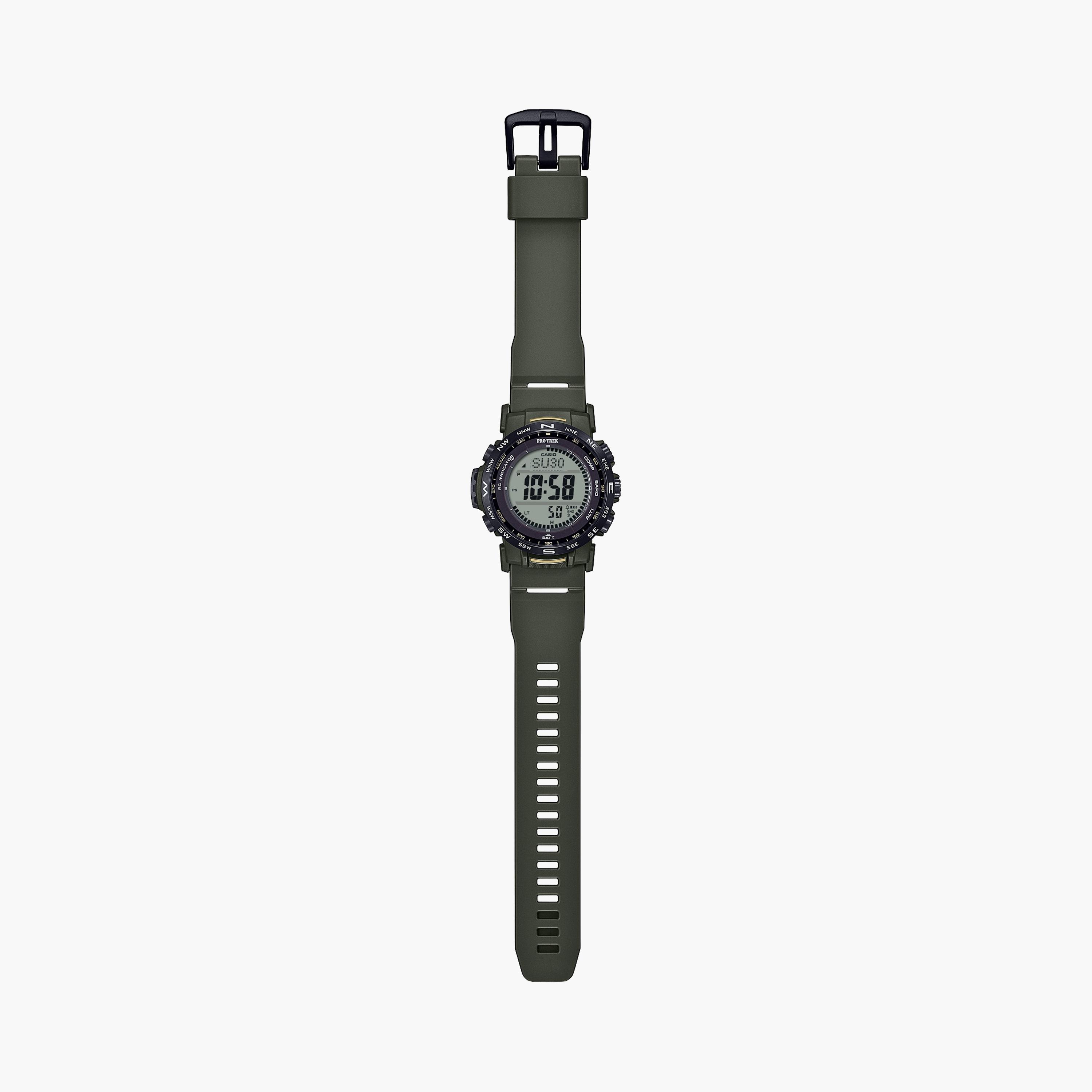 كاسيو ساعة رجالية 45 مم خضراء رقمية بسوار سيليكون | PRW-35Y-3BDR-men-watchesandjewellery-watches-image-5