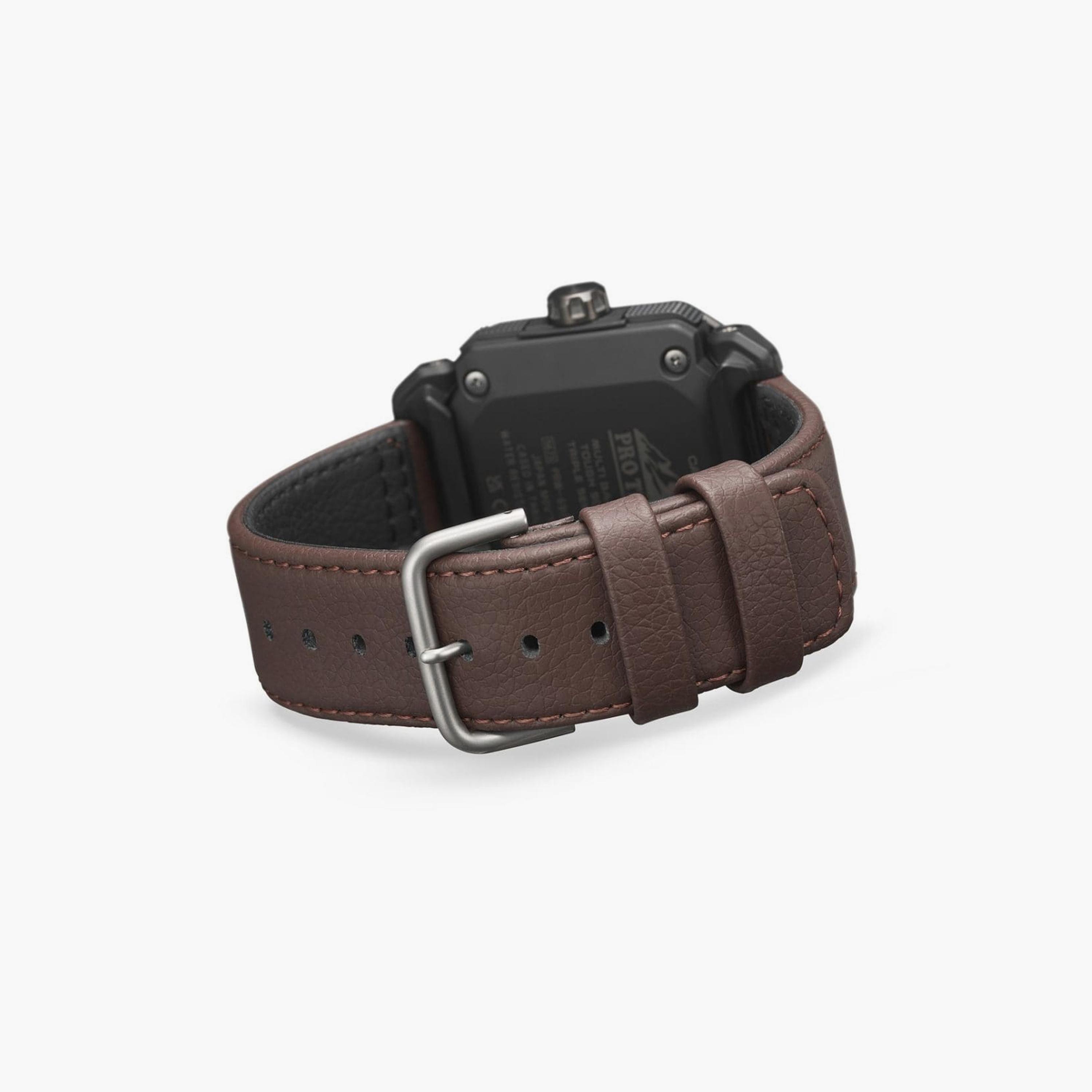 كاسيو ساعة رجالية 45 مم بنية بعقارب ورقمية بسوار جلد | PRW-6900YL-5DR-men-watchesandjewellery-watches-image-3