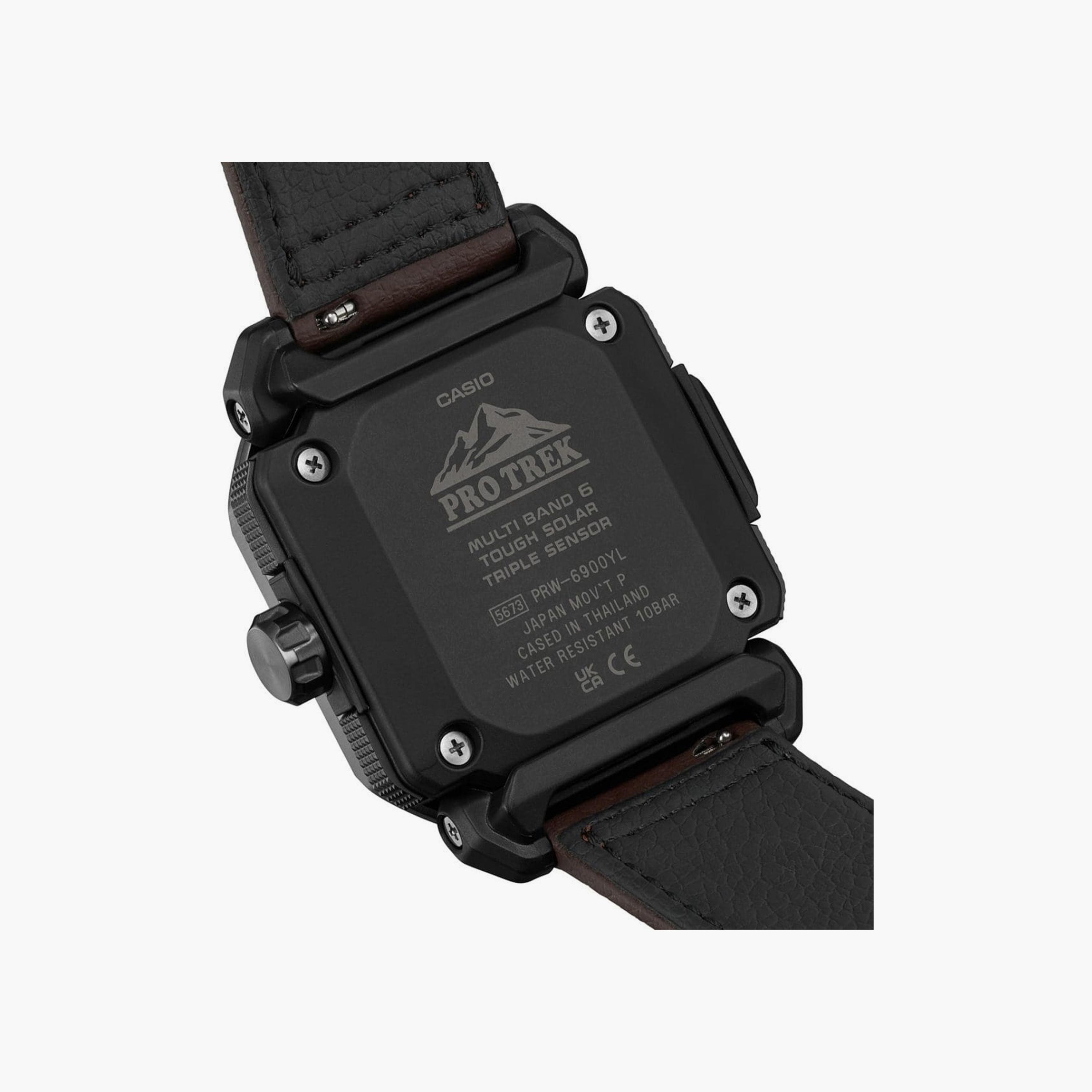 كاسيو ساعة رجالية 45 مم بنية بعقارب ورقمية بسوار جلد | PRW-6900YL-5DR-men-watchesandjewellery-watches-image-5