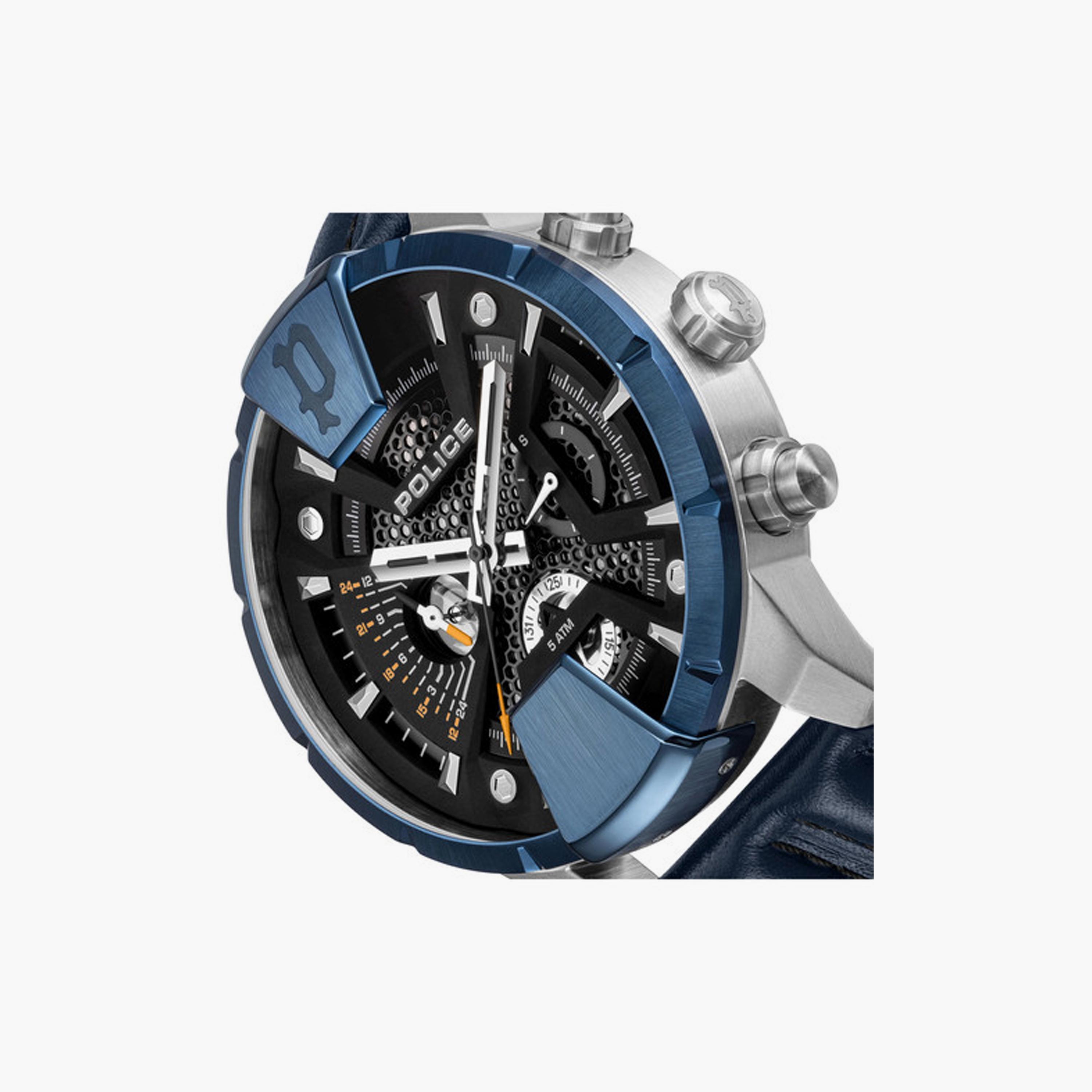 بوليس ساعة رجالية كرونوغراف جلد أزرق 48 مم | PEWJF2203709-men-watchesandjewellery-watches-image-4