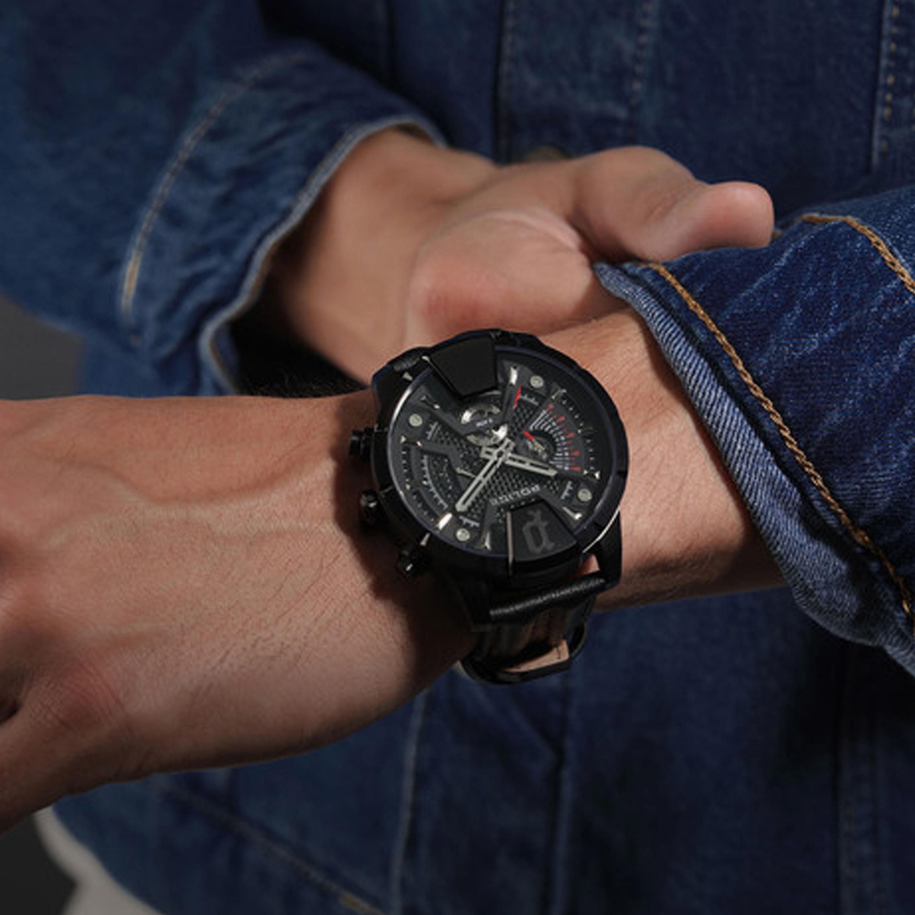 بوليس ساعة رجالية كرونوغراف جلد أسود 48 مم | PEWJF2203710-men-watchesandjewellery-watches-image-5