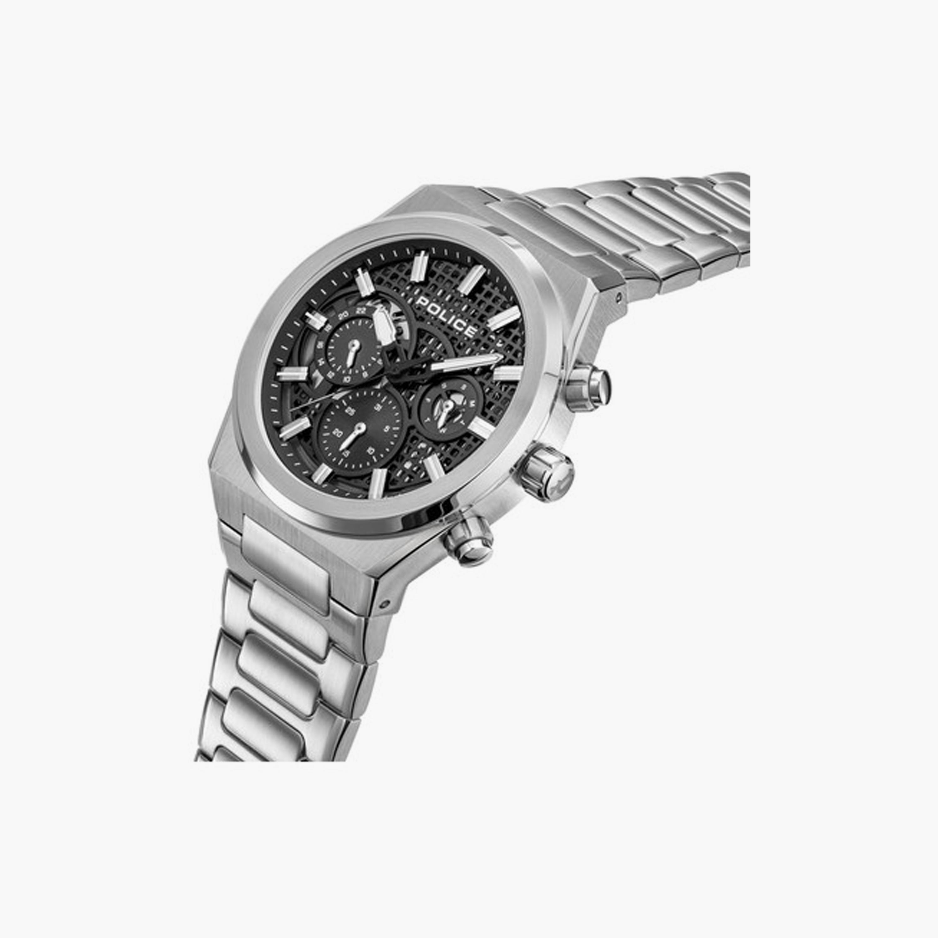 بوليس ساعة رجالية كرونوغراف فضي ستانلس ستيل 45 مم | PEWJK2226706-men-watchesandjewellery-watches-image-2