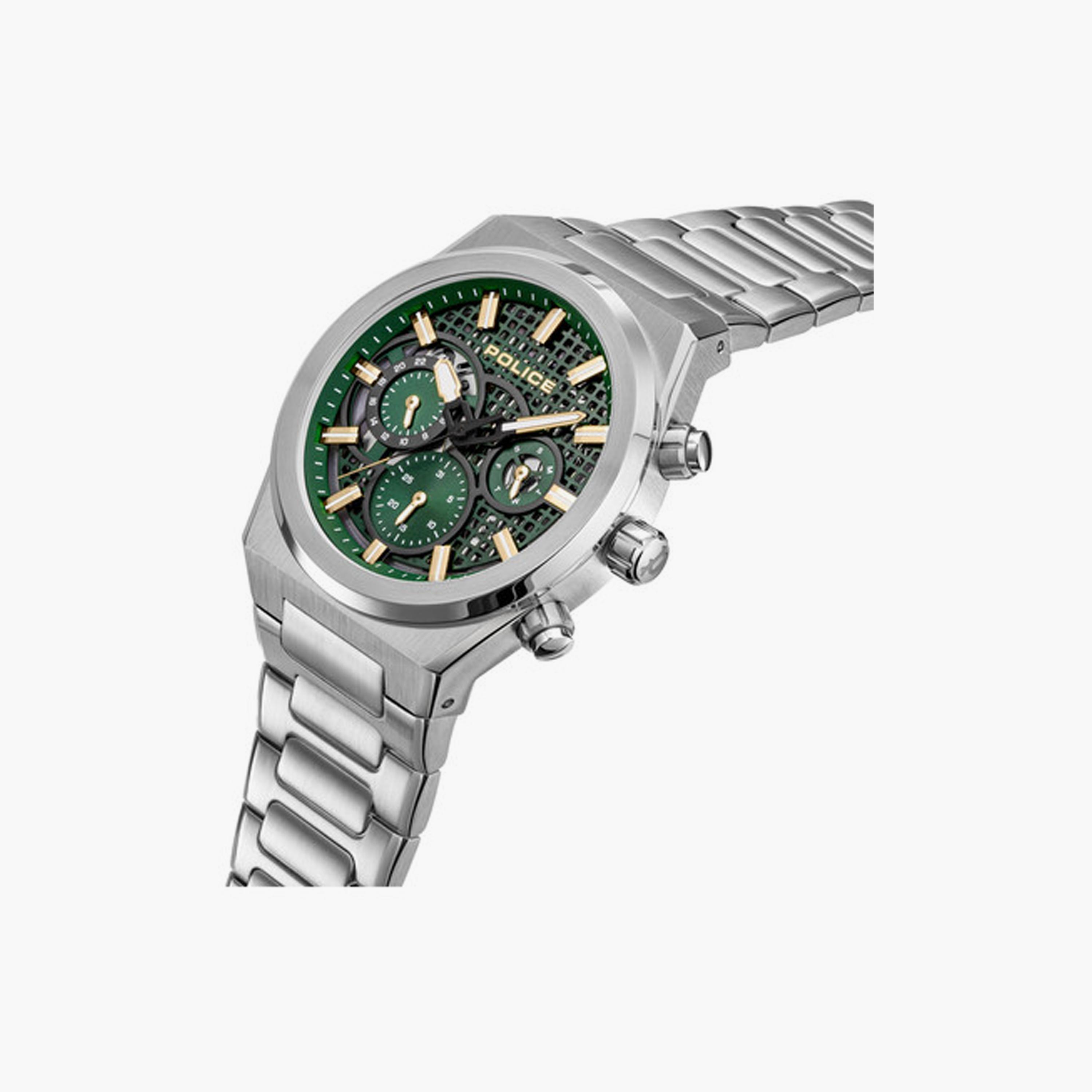 بوليس ساعة رجالية كرونوغراف فضي ستانلس ستيل 45 مم | PEWJK2226708-men-watchesandjewellery-watches-image-2