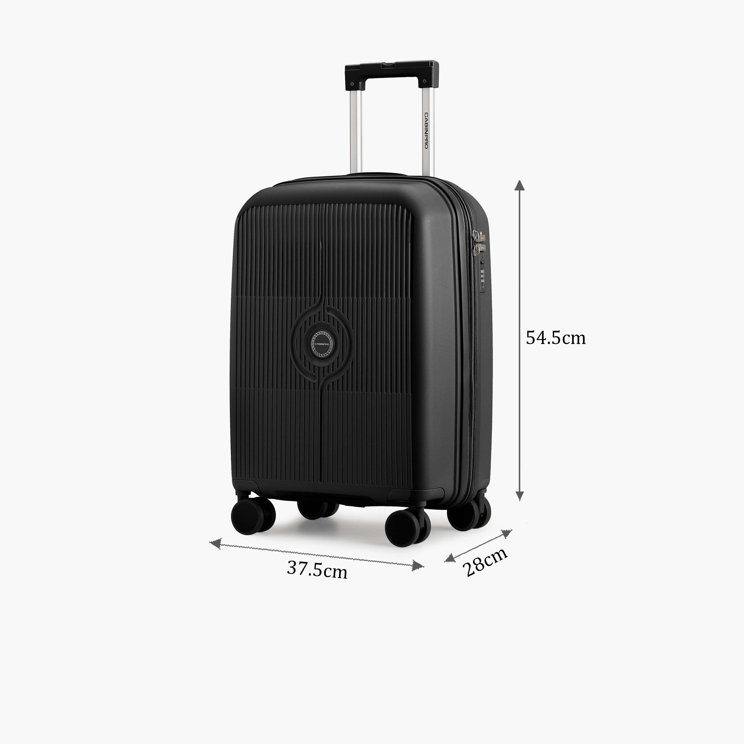 Cabinpro 54.5 CM Small Cabin Polypropylene Hard Sided 4-Wheeler Spinner Trolley Bag with TSA Lock | CP003-20-travel-luggagesandbags-luggage-image-2