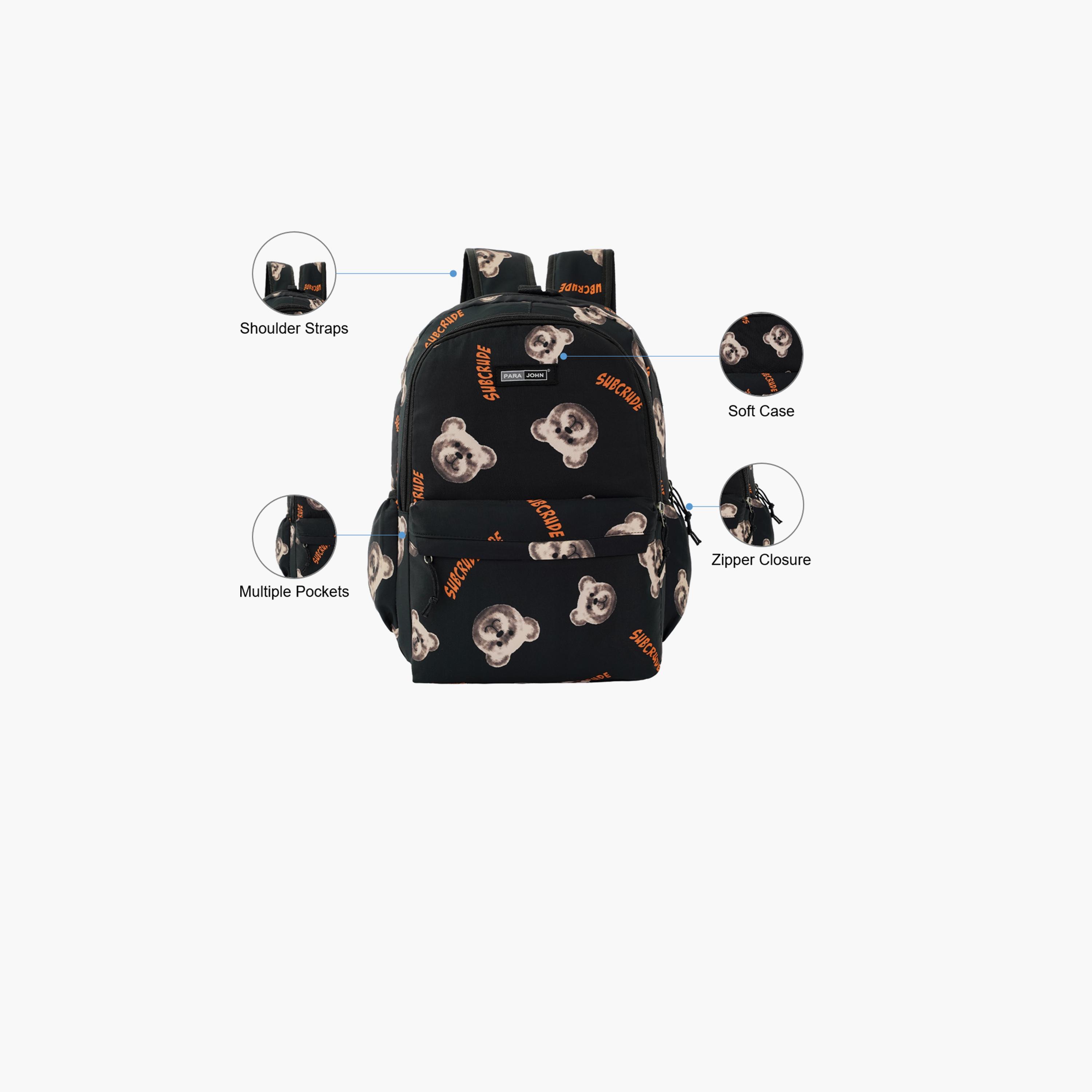 Para John 16 Inches Backpack - Polyester, Adjustable Shoulder Straps | PJBP6711A16-school-bagsandbackpacks-backpacks-image-3