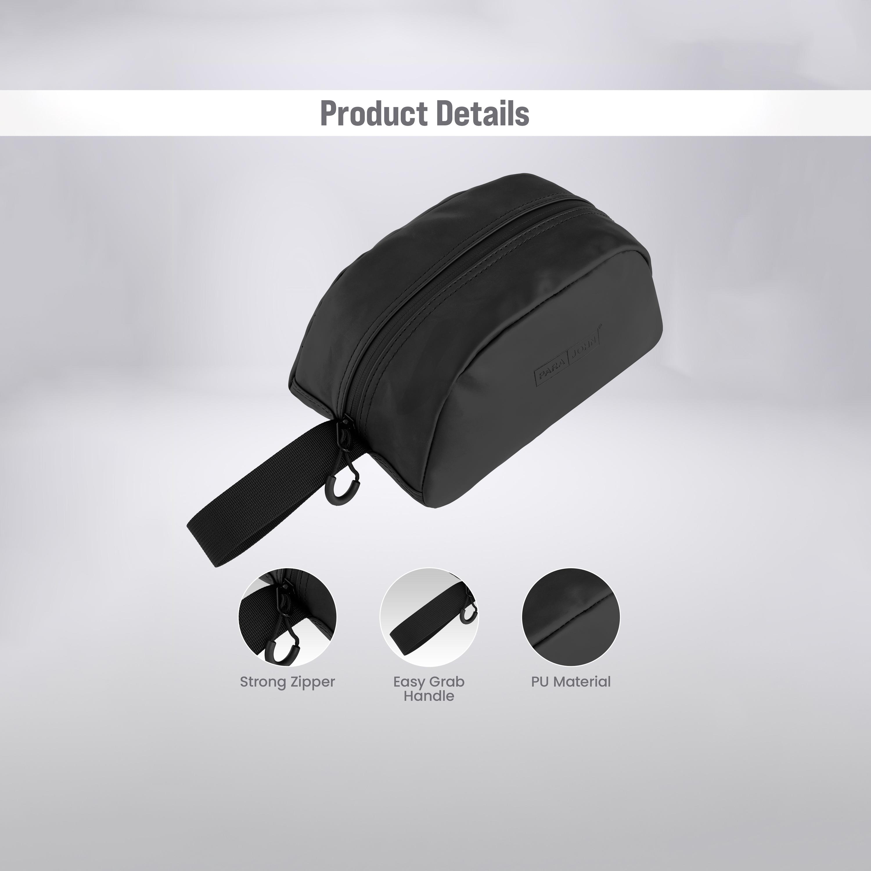 Para John Solid Pouch with Zipper and Wrist Strap-men-bags-image-2