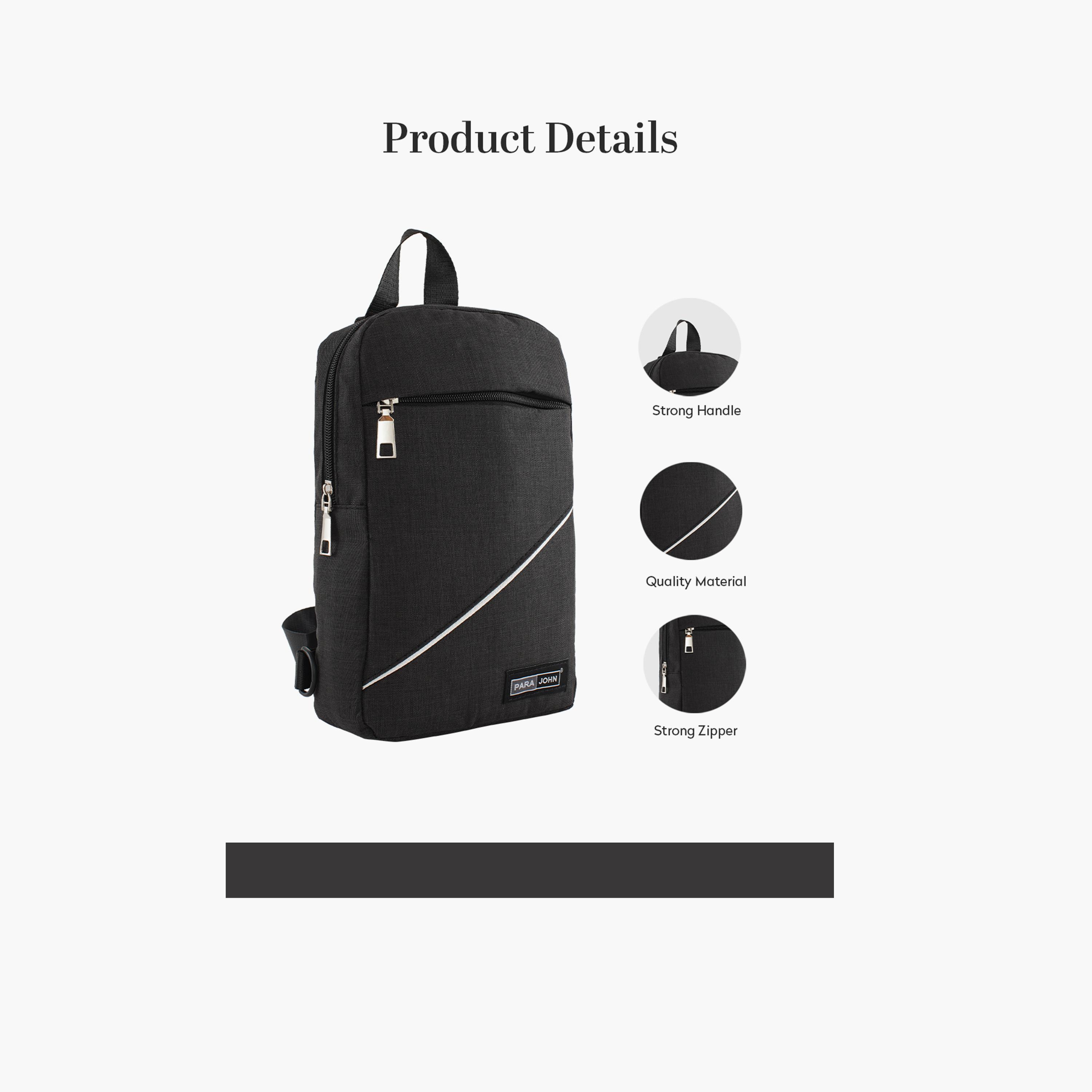 Para John Solid Crossbody Bag with Zipper and Adjustable Strap-travel-accessories-image-3