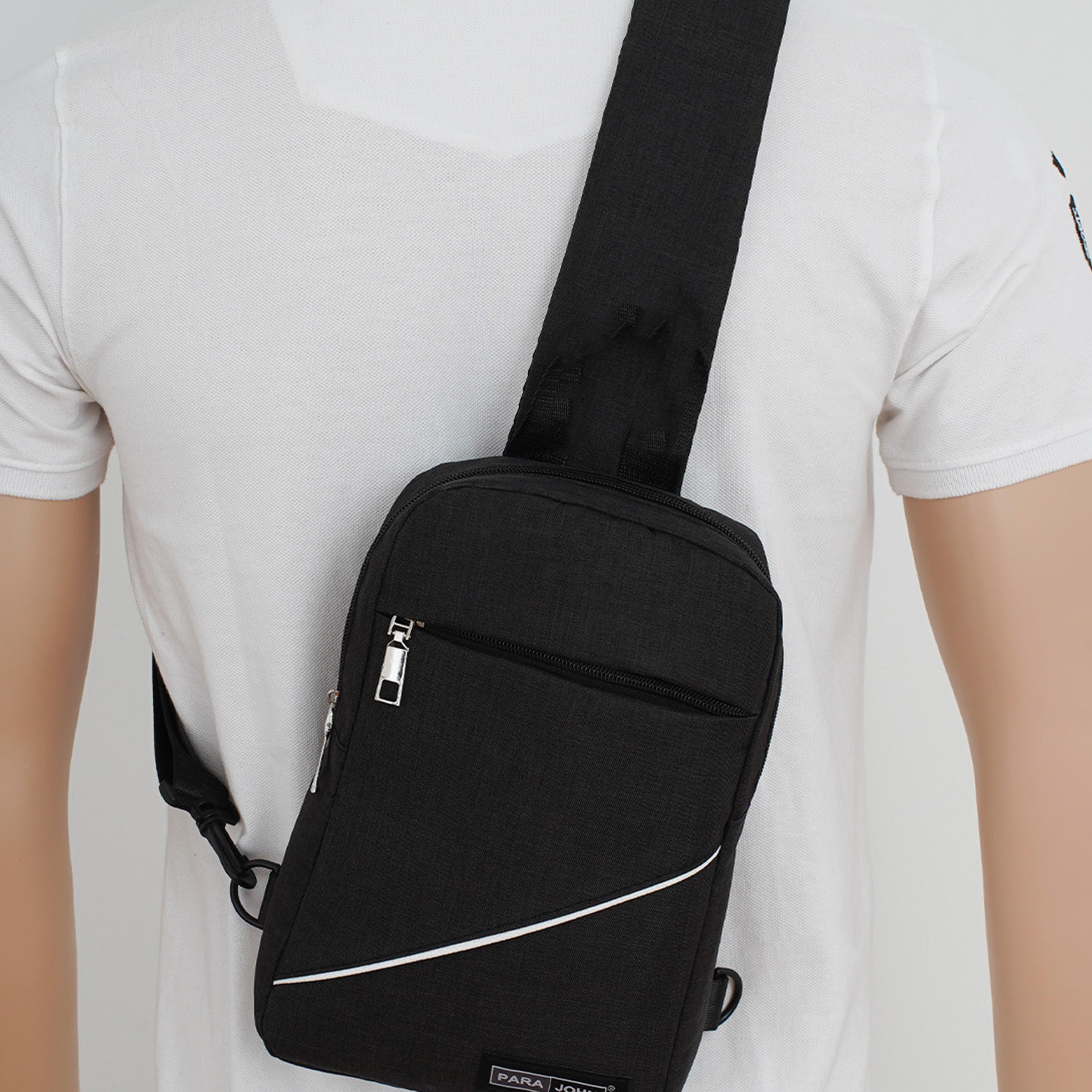 Para John Solid Crossbody Bag with Zipper and Adjustable Strap-travel-accessories-image-5