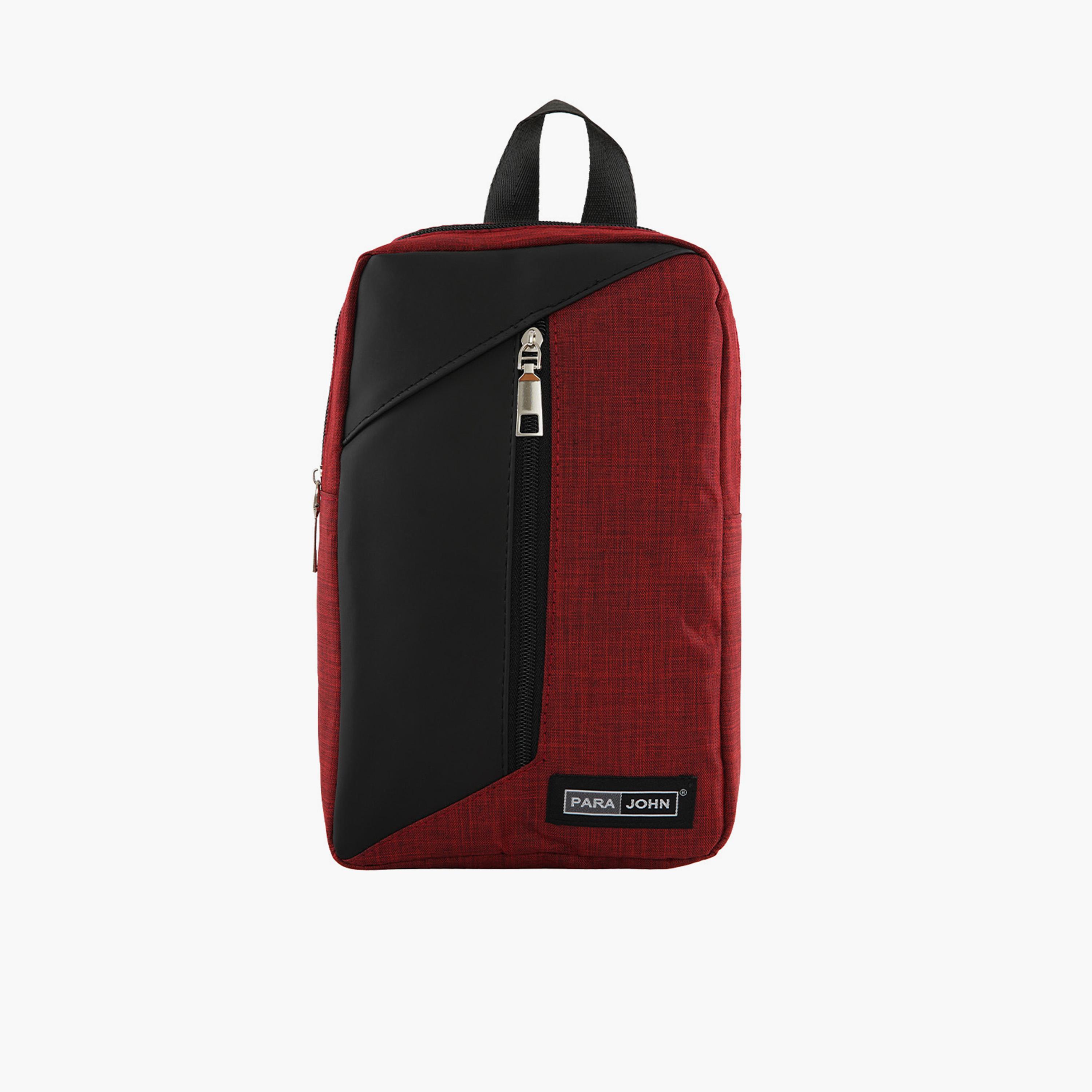 Para John Solid Crossbody Bag with Zipper and Adjustable Strap-men-bags-image-6