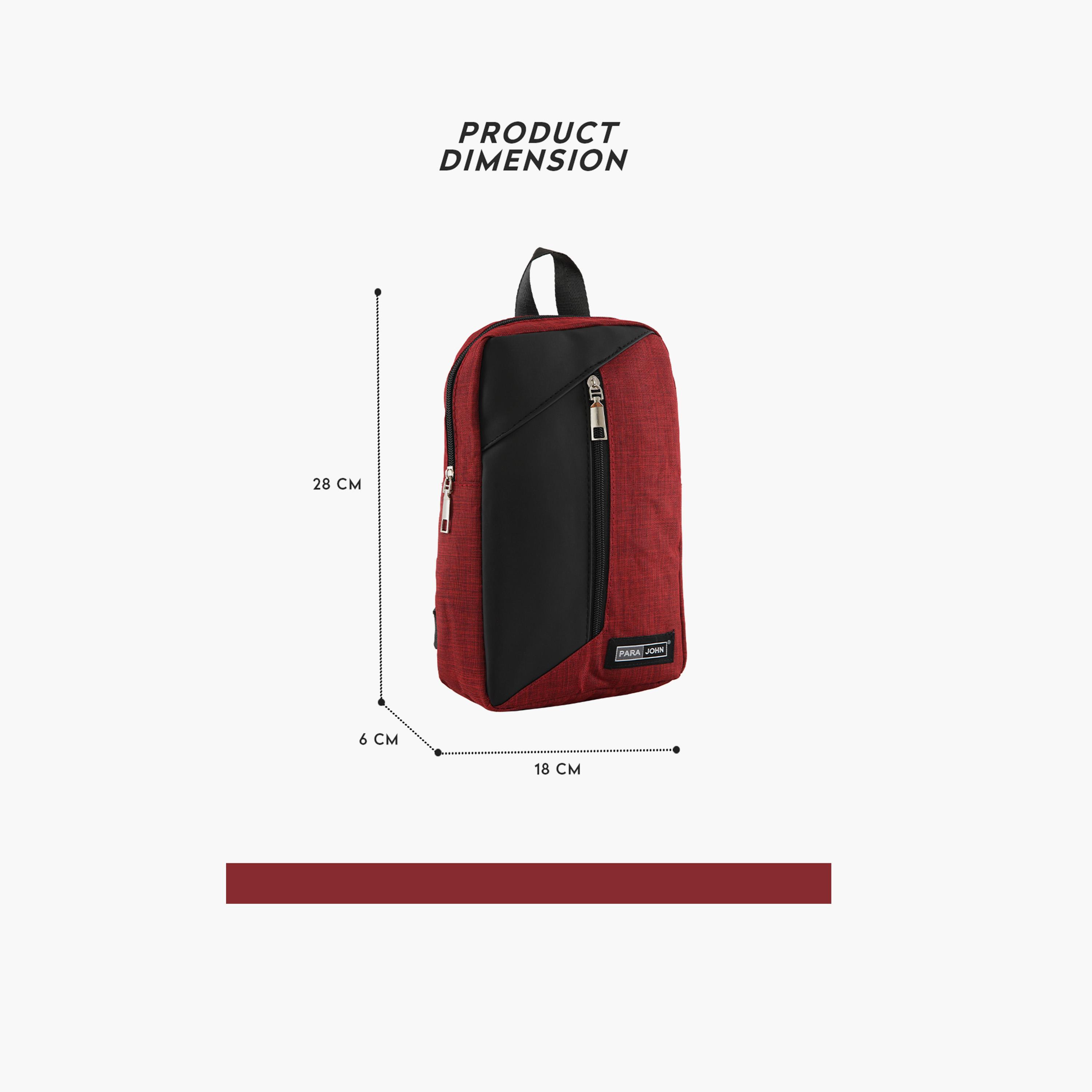 Para John Solid Crossbody Bag with Zipper and Adjustable Strap-men-bags-image-7