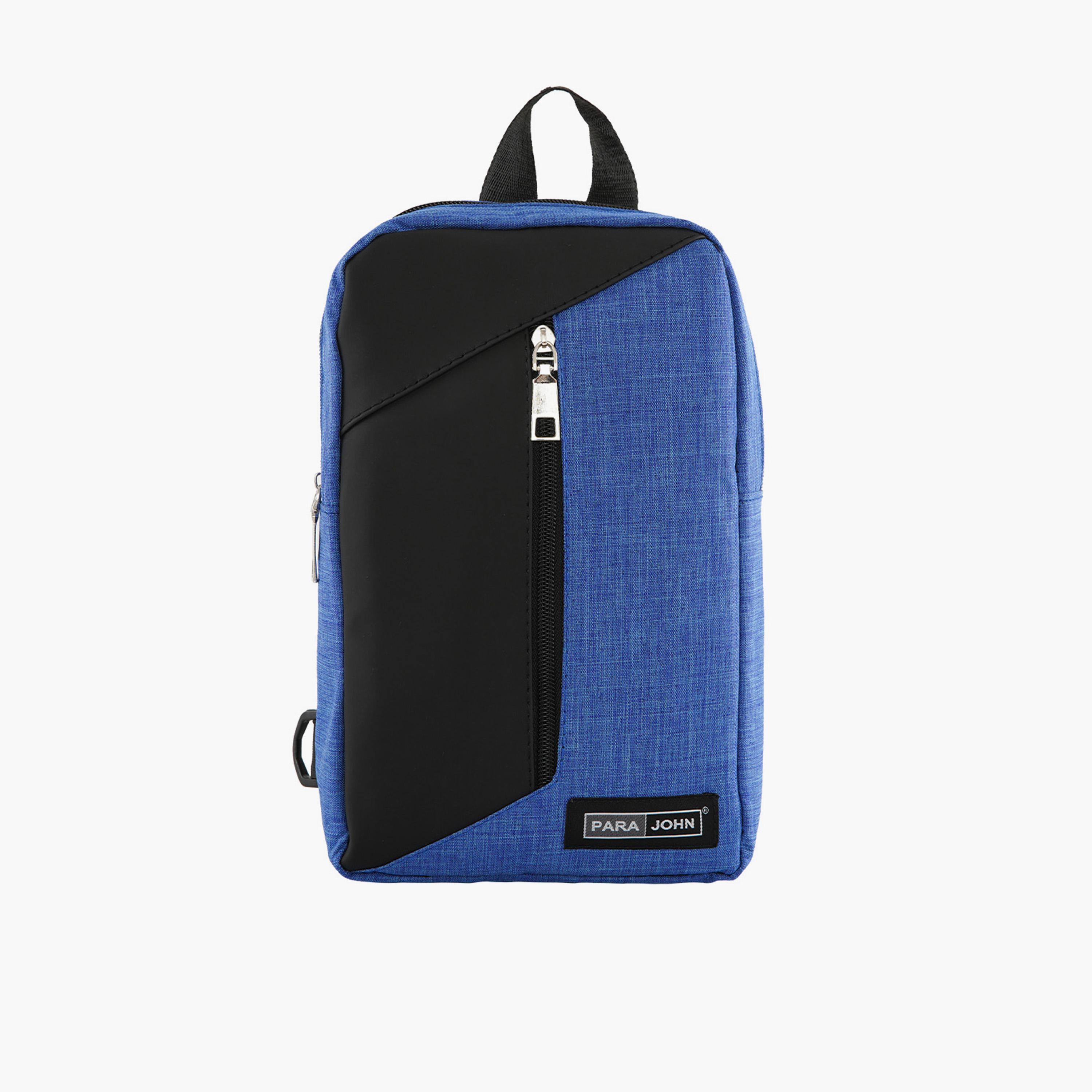 Para John Solid Crossbody Bag with Zipper and Adjustable Strap-men-bags-image-1