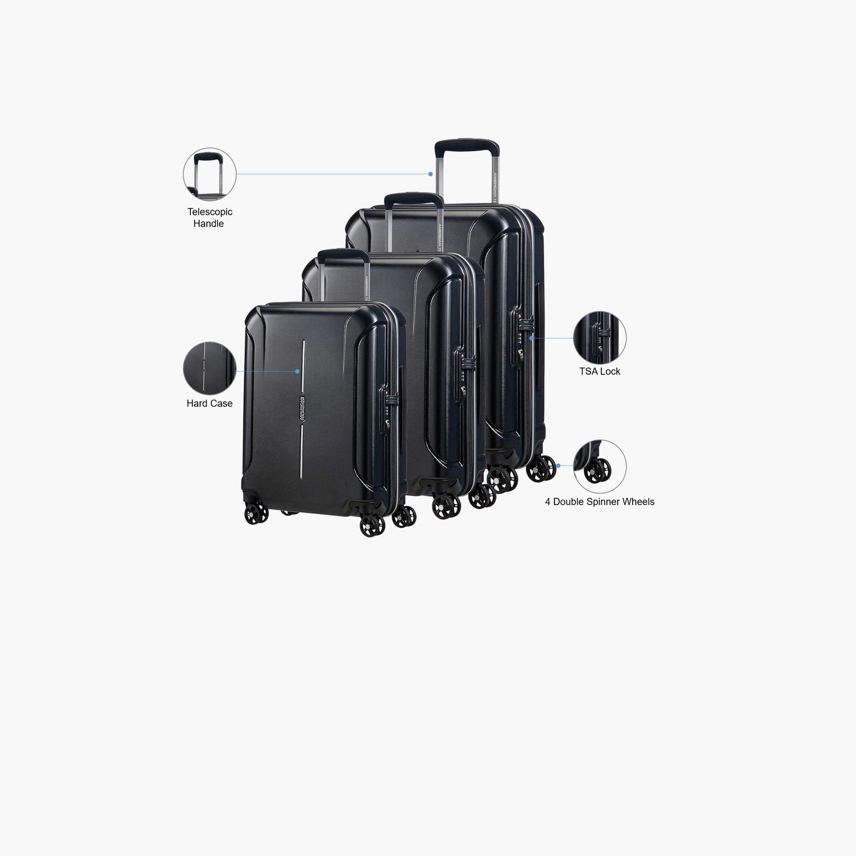 American Tourister Technum Set of 3 Polypropylene Hard Sided 4-Wheeler Spinner Trolley Bag with TSA Lock-travel-luggagesandbags-luggage-image-2