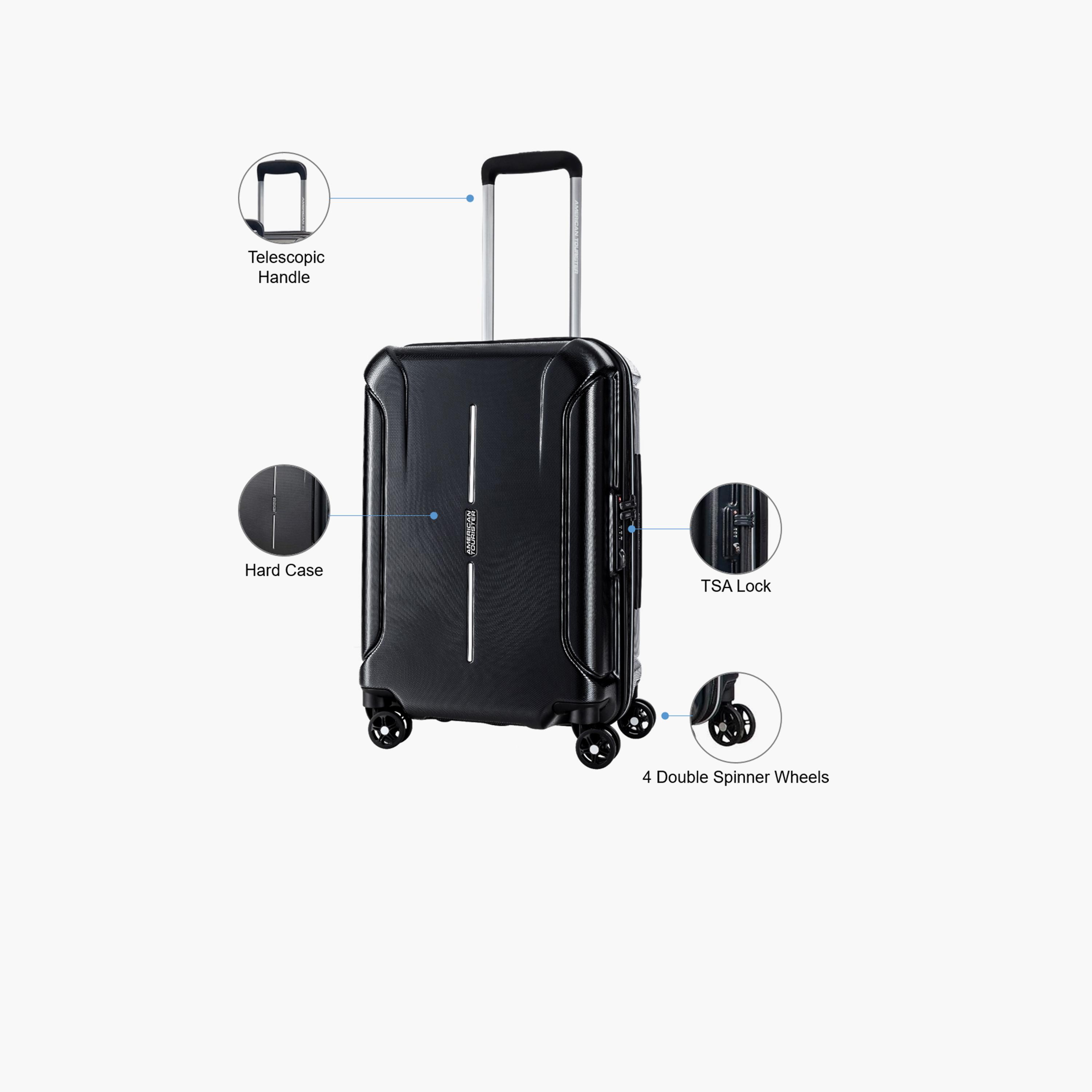 American Tourister Technum 55 CM Small Cabin Polypropylene Hard Sided 4-Wheeler Spinner Trolley Bag with TSA Lock-travel-luggagesandbags-luggage-image-3