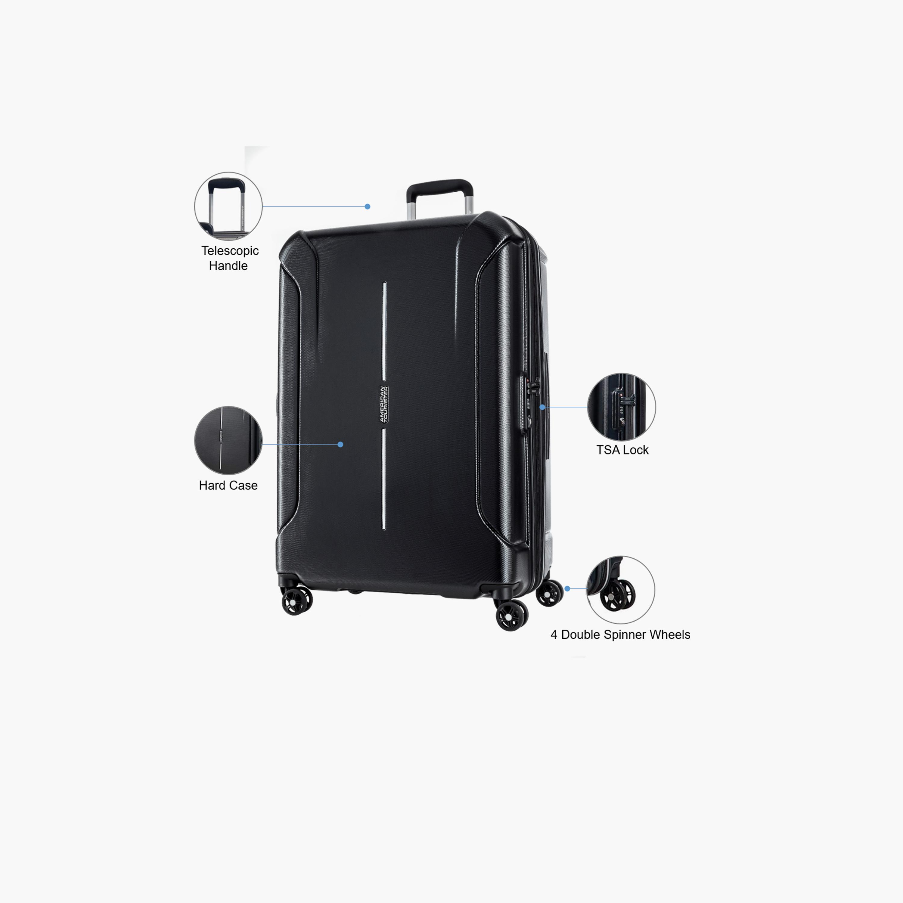 American Tourister Technum 86 CM Large Check-in Polypropylene Hard Sided 4-Wheeler Spinner Trolley Bag with TSA Lock-travel-luggagesandbags-luggage-image-3