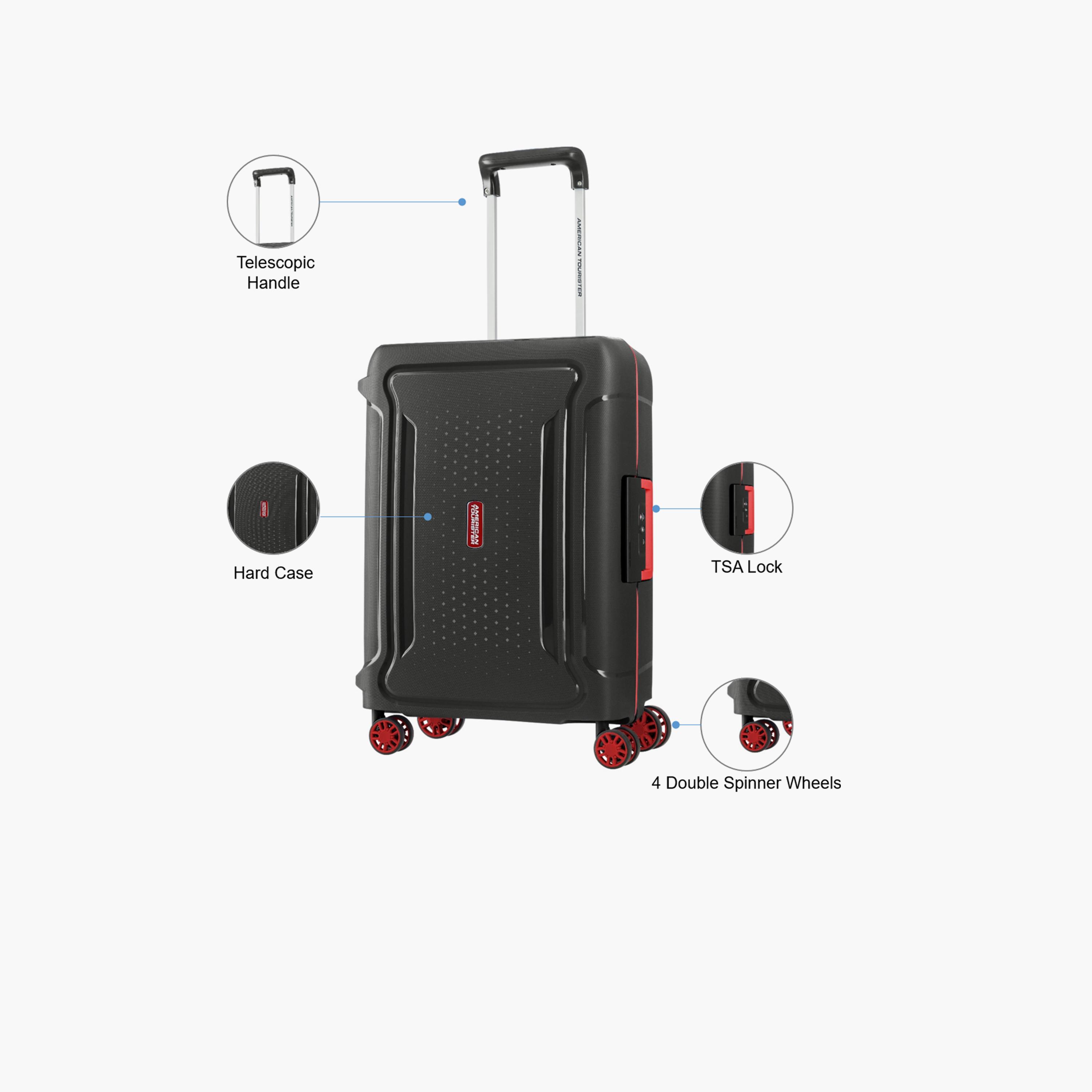 American Tourister Tribus 55 CM Small Cabin Polypropylene Hard Sided 4-Wheeler Spinner Trolley Bag with TSA Lock-travel-luggagesandbags-luggage-image-3