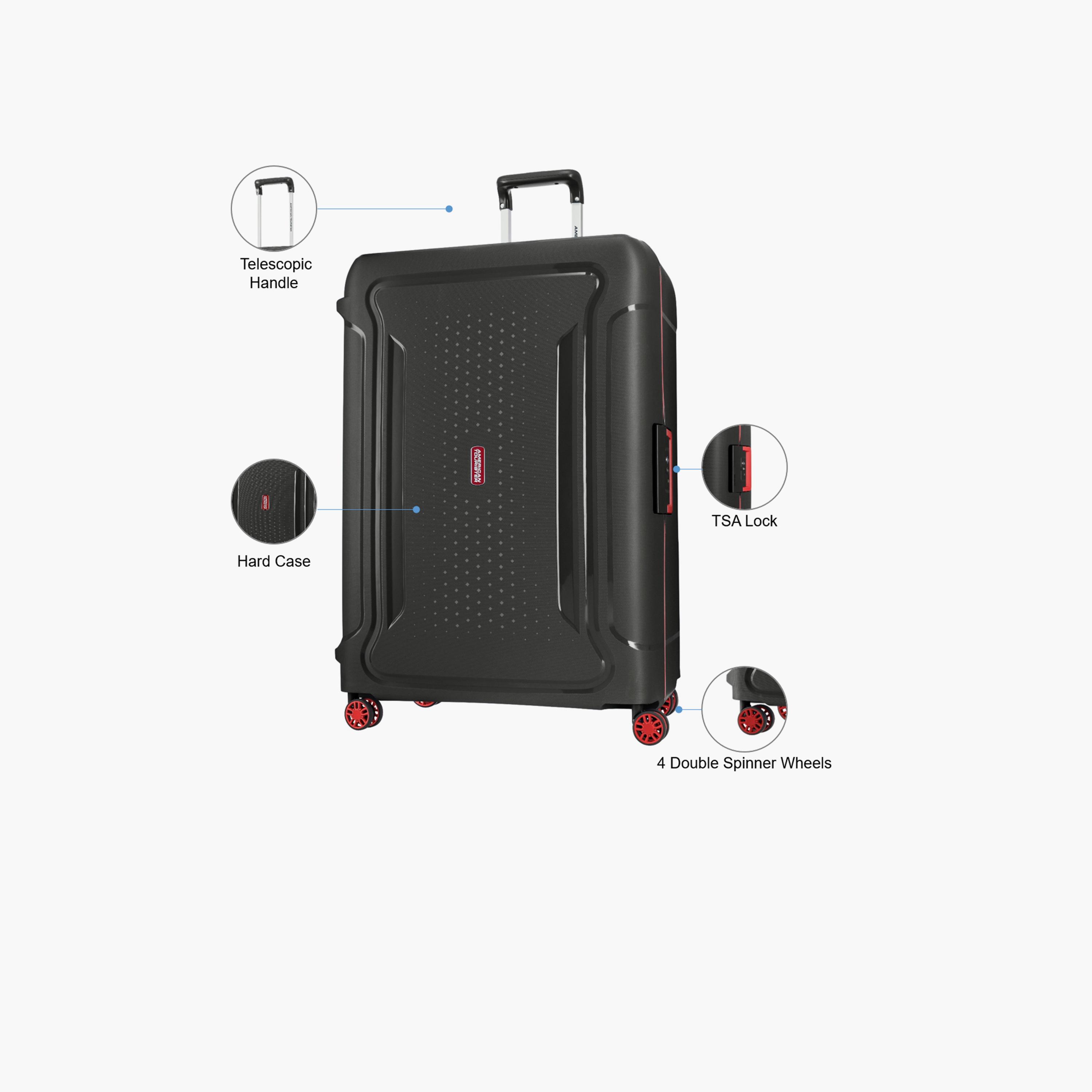 American Tourister Tribus 78 CM Large Check-in Polypropylene Hard Sided 4-Wheeler Spinner Trolley Bag with TSA Lock-travel-luggagesandbags-luggage-image-3