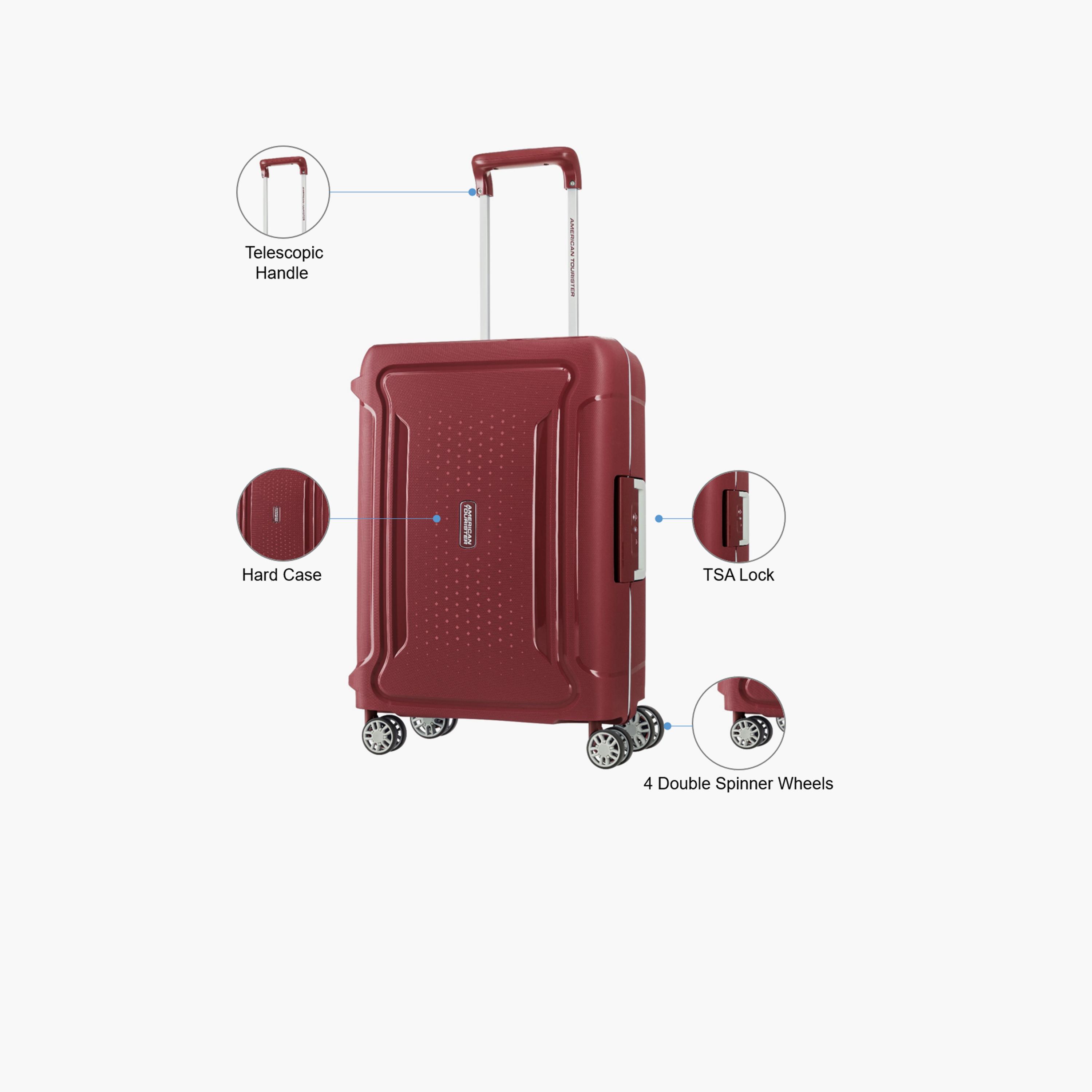 American Tourister Tribus 55 CM Small Cabin Polypropylene Hard Sided 4-Wheeler Spinner Trolley Bag with TSA Lock-travel-luggagesandbags-luggage-image-3