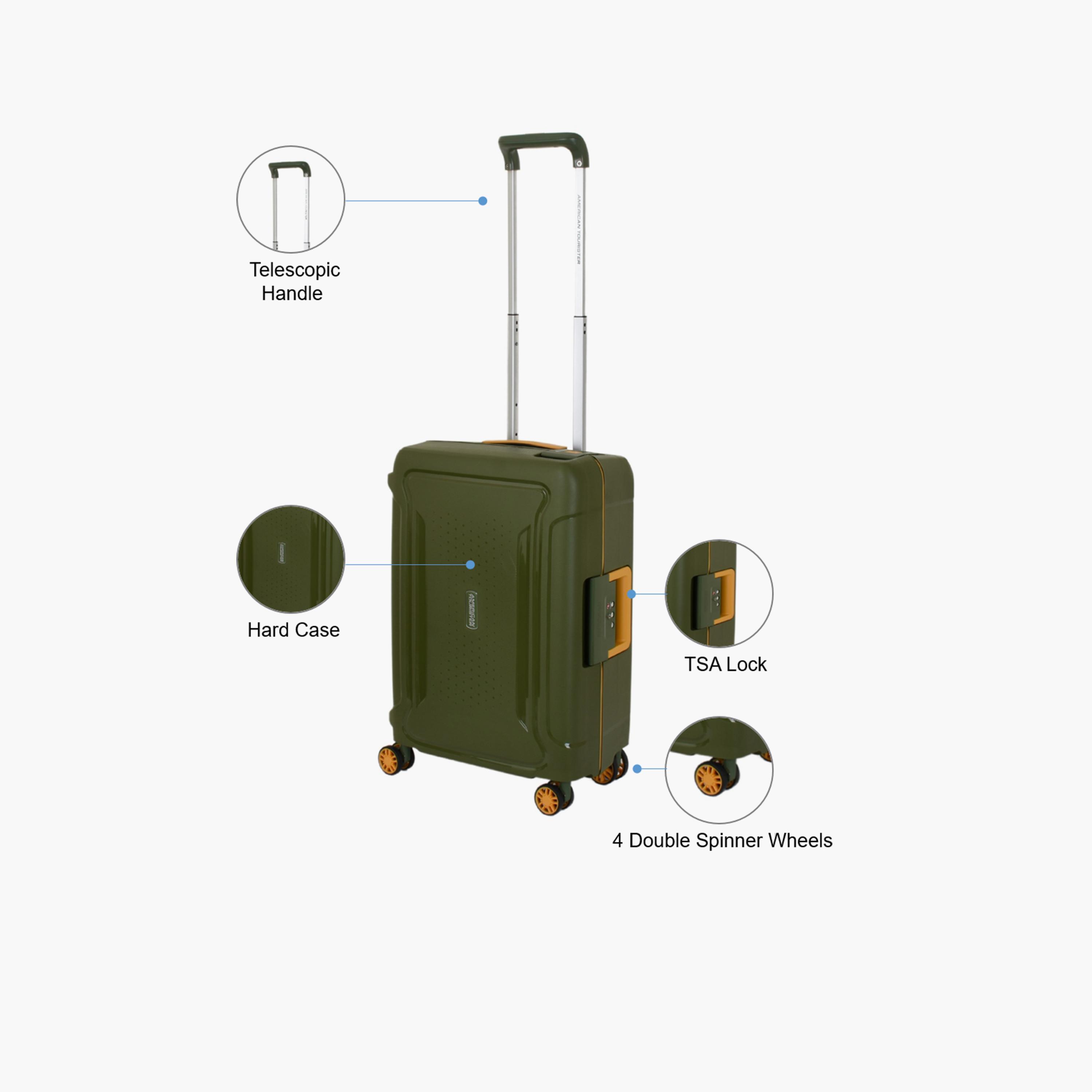 American Tourister Tribus 55 CM Small Cabin Polypropylene Hard Sided 4-Wheeler Spinner Trolley Bag with TSA Lock-travel-luggagesandbags-luggage-image-3