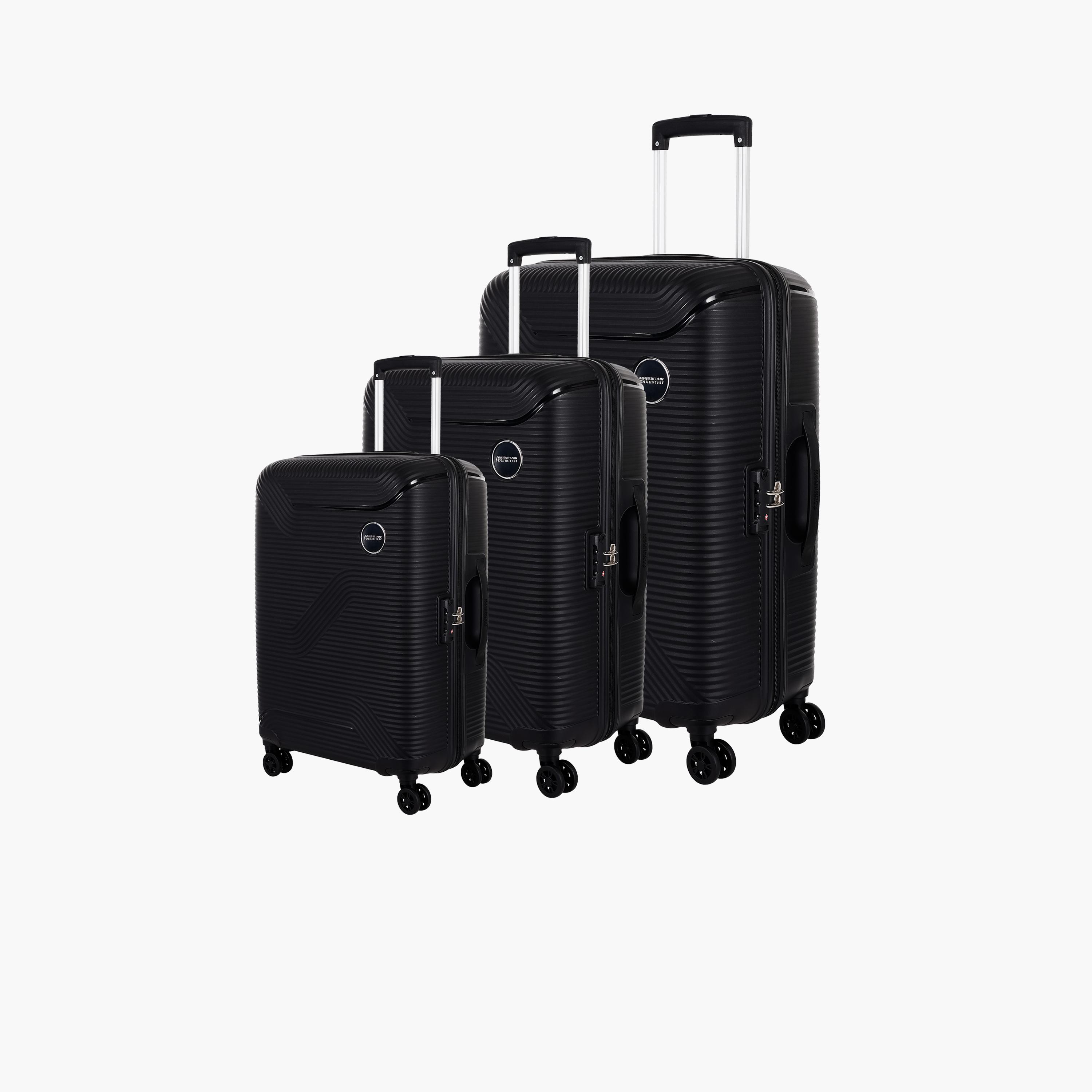 American Tourister Maxplus Set of 3 Polypropylene Hard Sided 4-Wheeler Spinner Trolley Bag with TSA Lock-travel-luggagesandbags-luggage-image-1